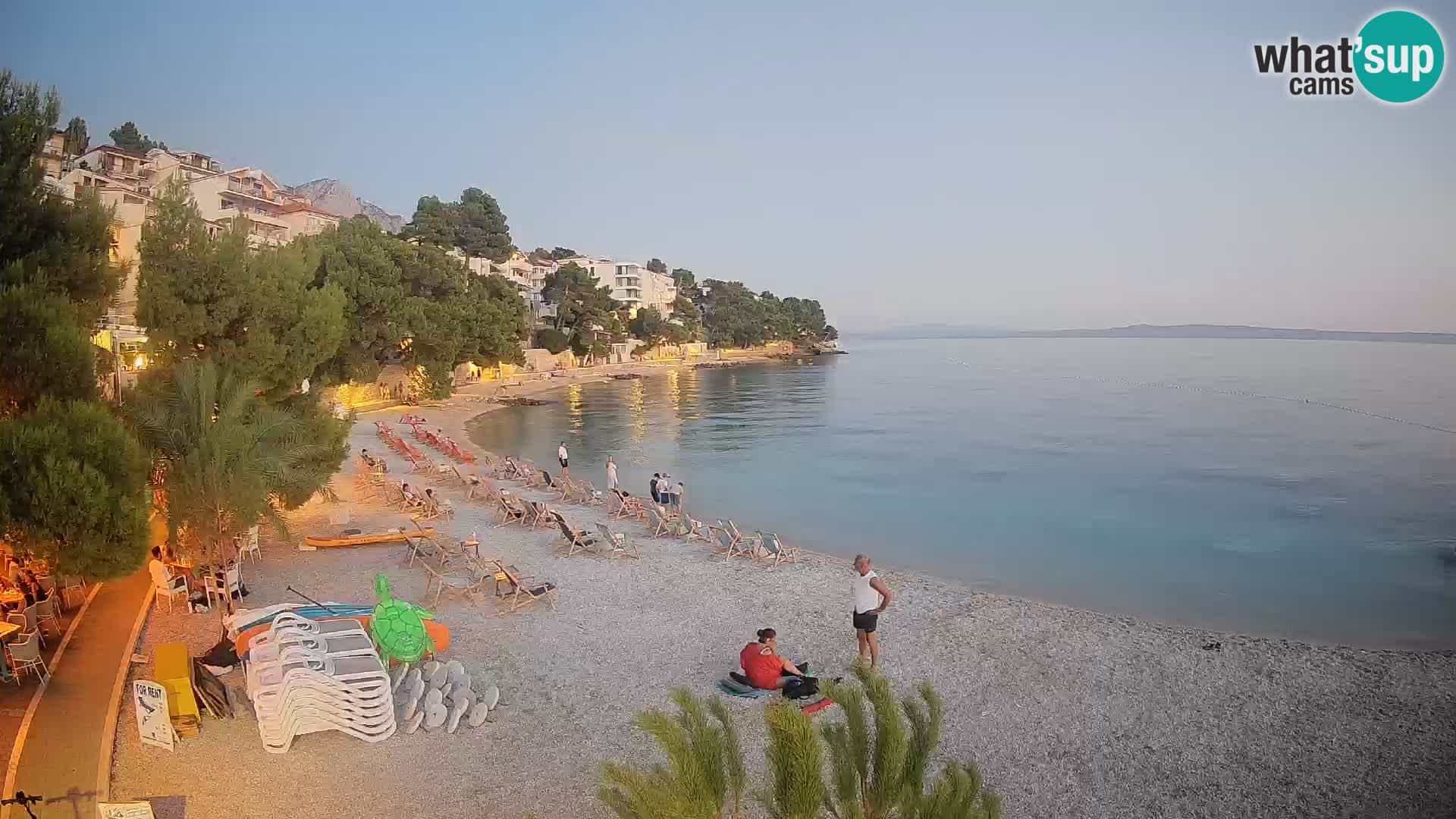 Webcam Lučica Strand Beach Brela – Liveblick von der Adriaküste