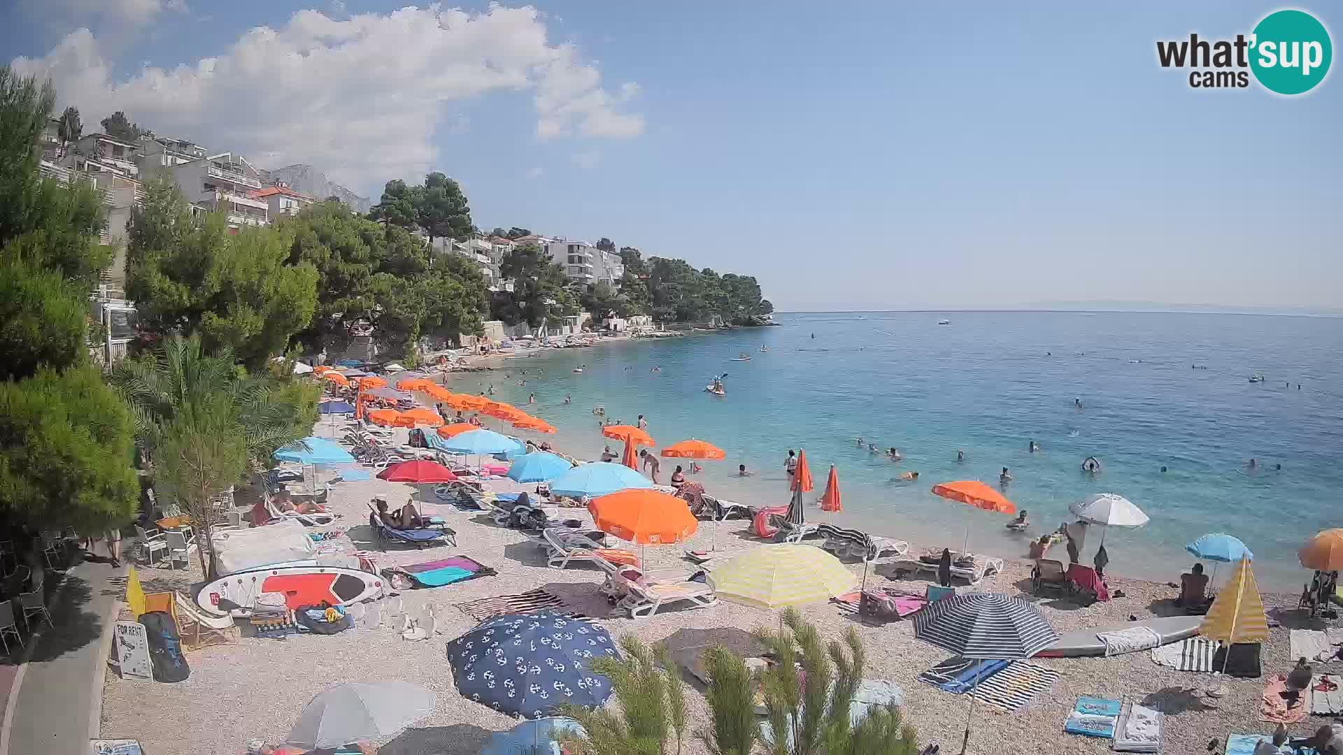 Spletna kamera Plaža Lučica Brela – Pogled v živo na Jadransko obalo