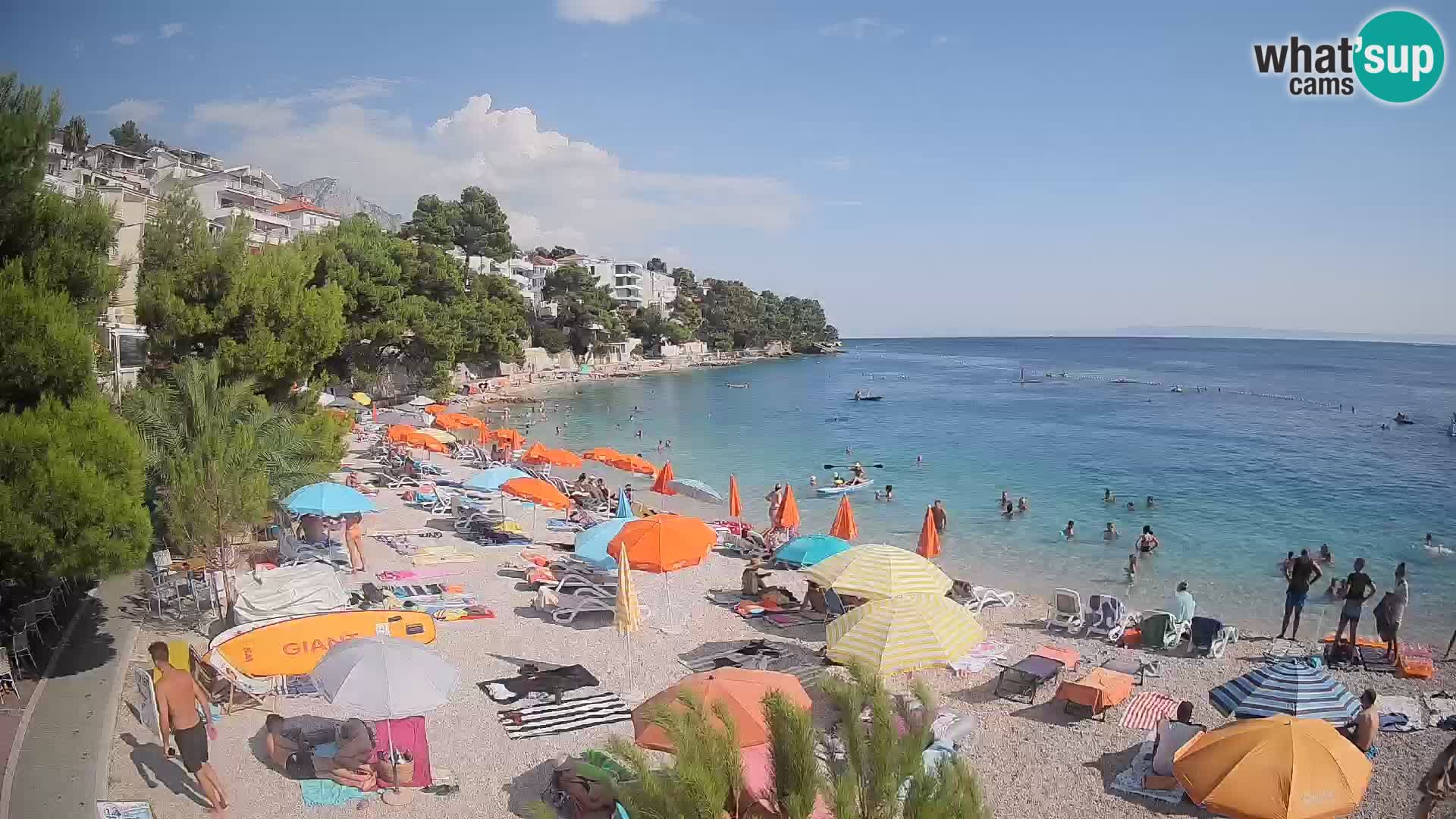 Webcam Plage Lučica Brela – Vue en direct sur la côte adriatique