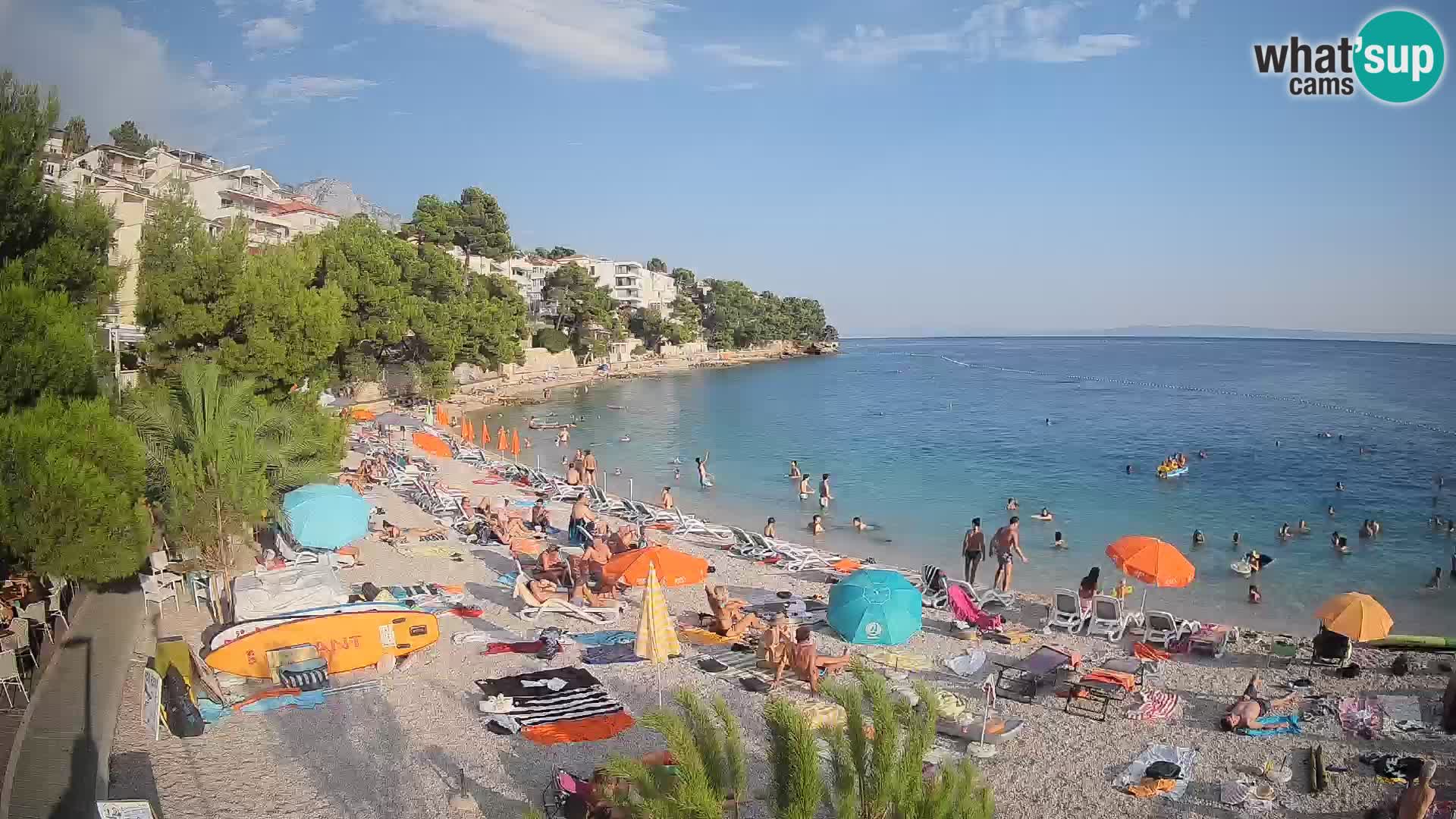 Webcam Lučica Strand Beach Brela – Liveblick von der Adriaküste