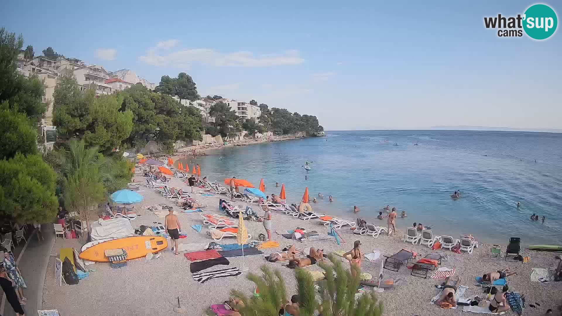 Web kamera Plaža Lučica Brela – Pogled uživo na jadransku obalu