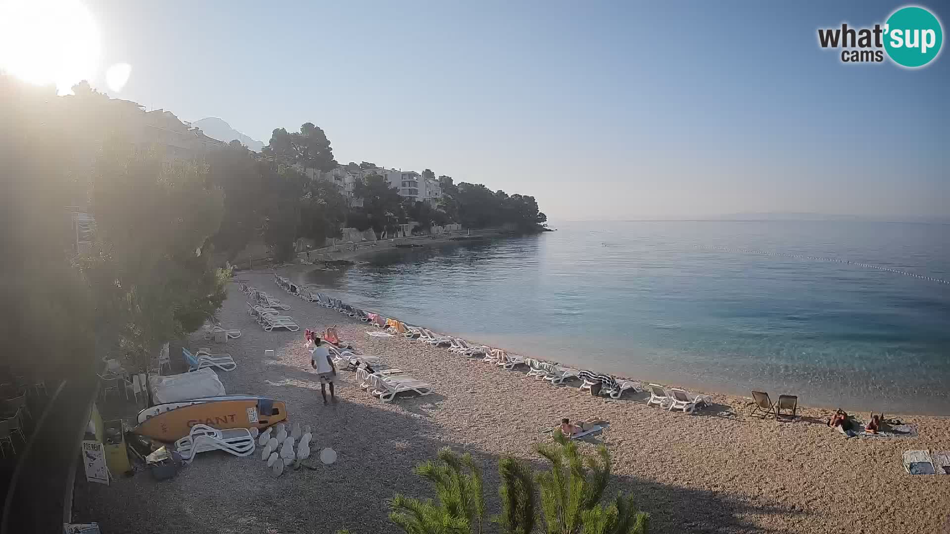 Webcam Lučica Strand Beach Brela – Liveblick von der Adriaküste