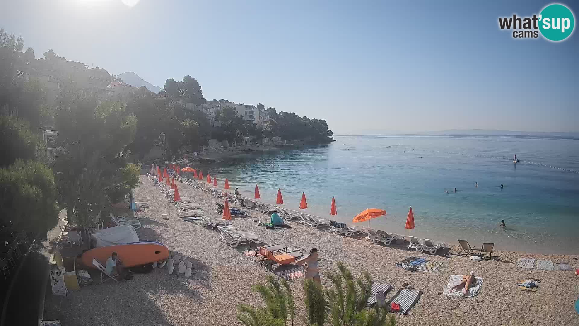Web kamera Plaža Lučica Brela – Pogled uživo na jadransku obalu