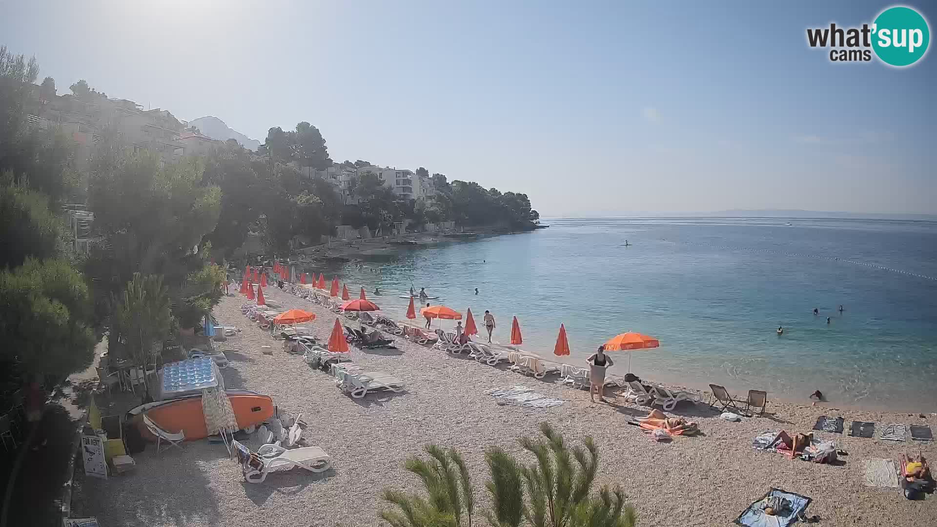 Webcam Lučica Strand Beach Brela – Liveblick von der Adriaküste