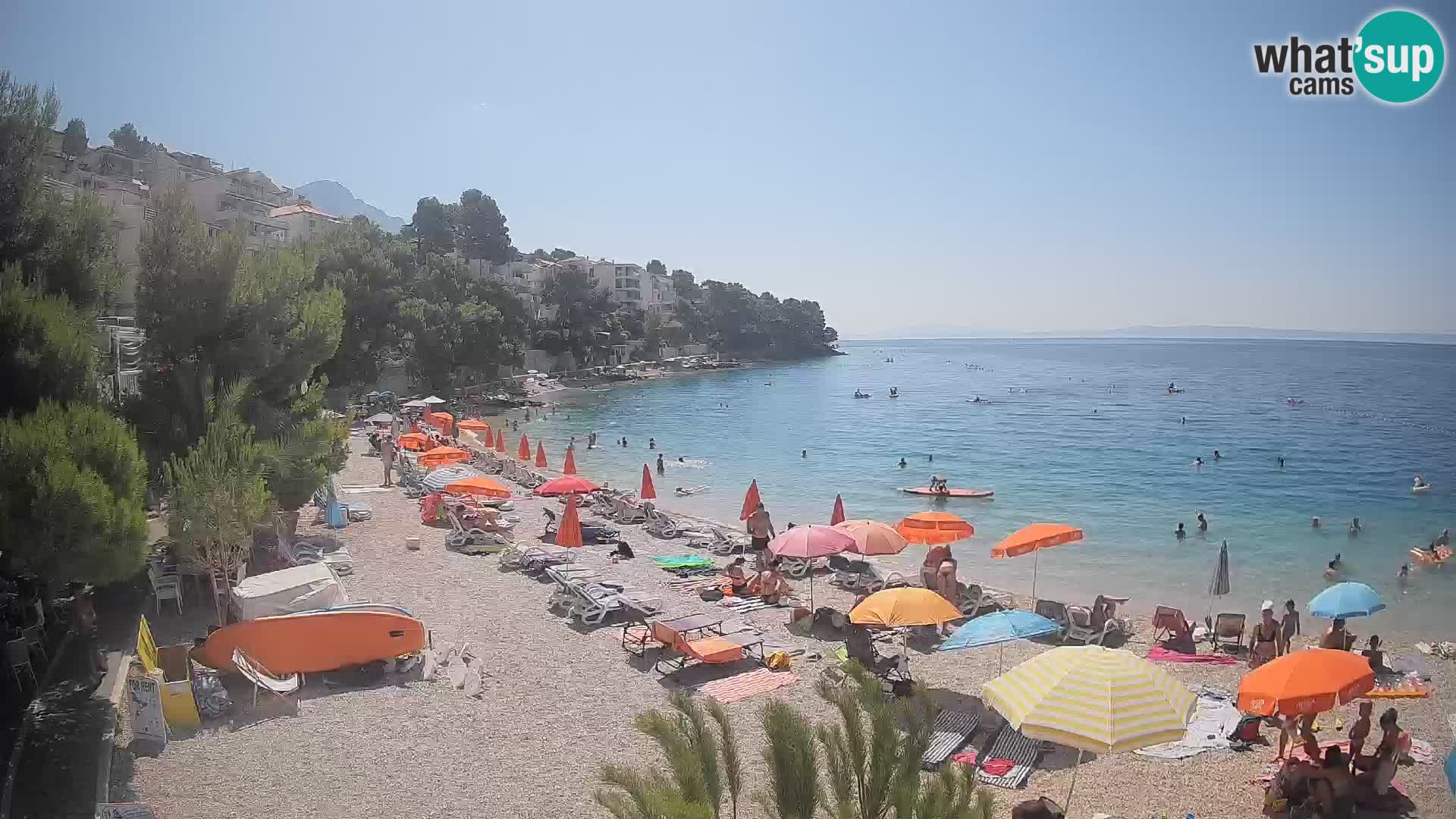 Webcam Lučica Strand Beach Brela – Liveblick von der Adriaküste
