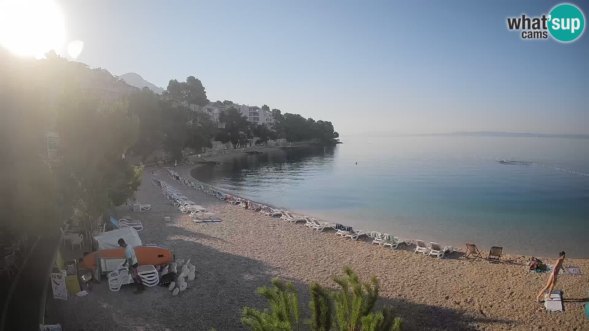 Web kamera Plaža Lučica Brela – Pogled uživo na jadransku obalu