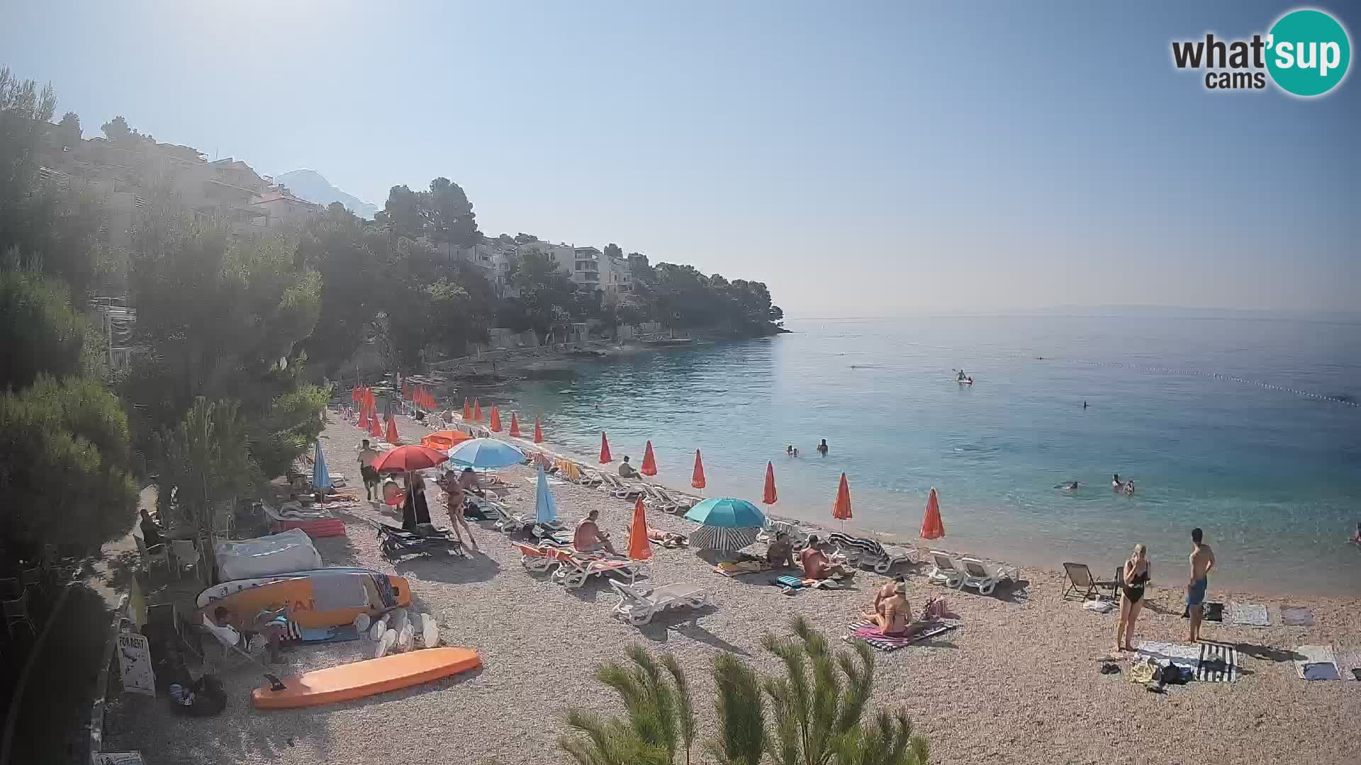 Web kamera Plaža Lučica Brela – Pogled uživo na jadransku obalu
