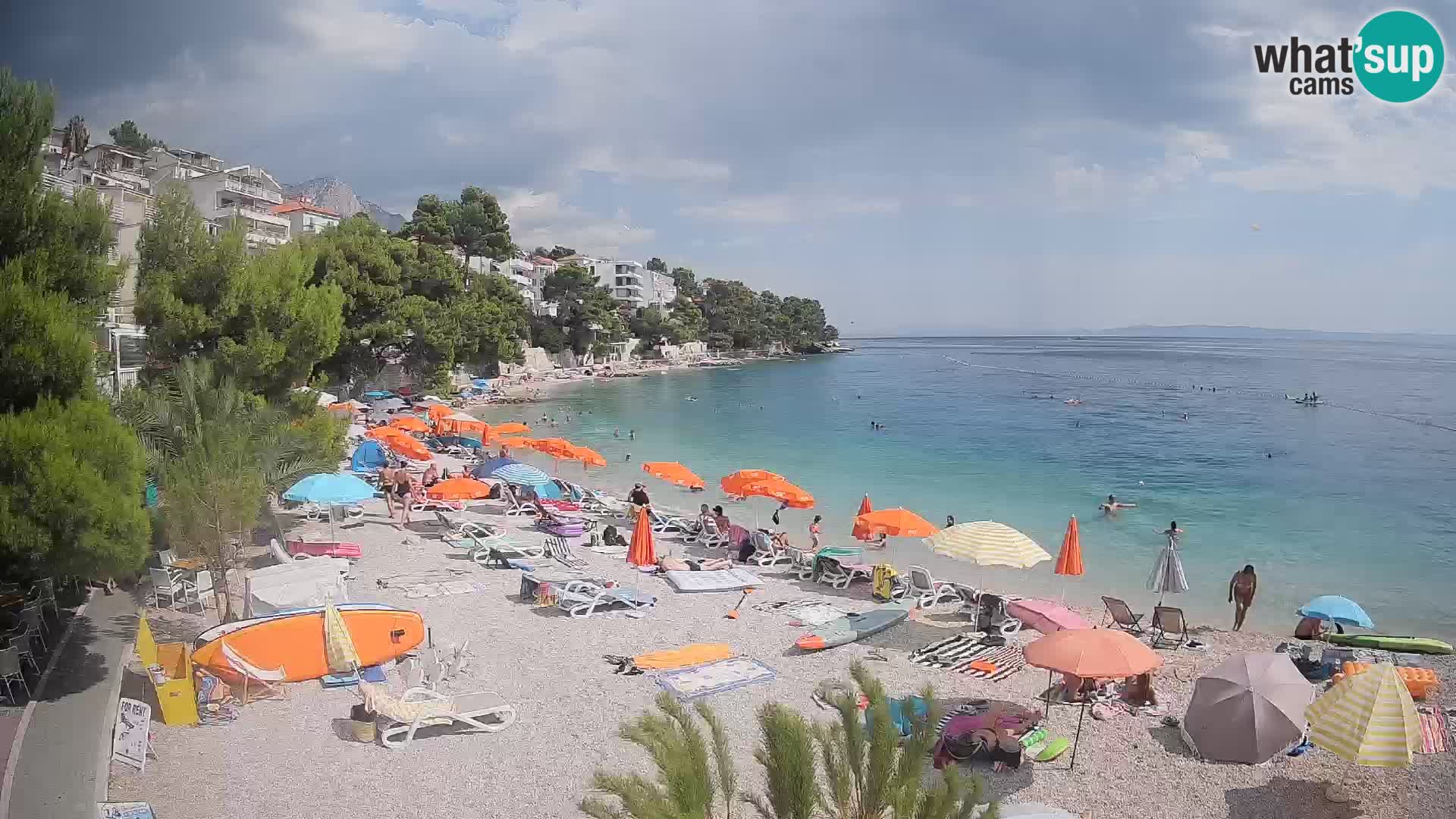Webcam Spiaggia Lučica Brela – Vista live sulla costa adriatica