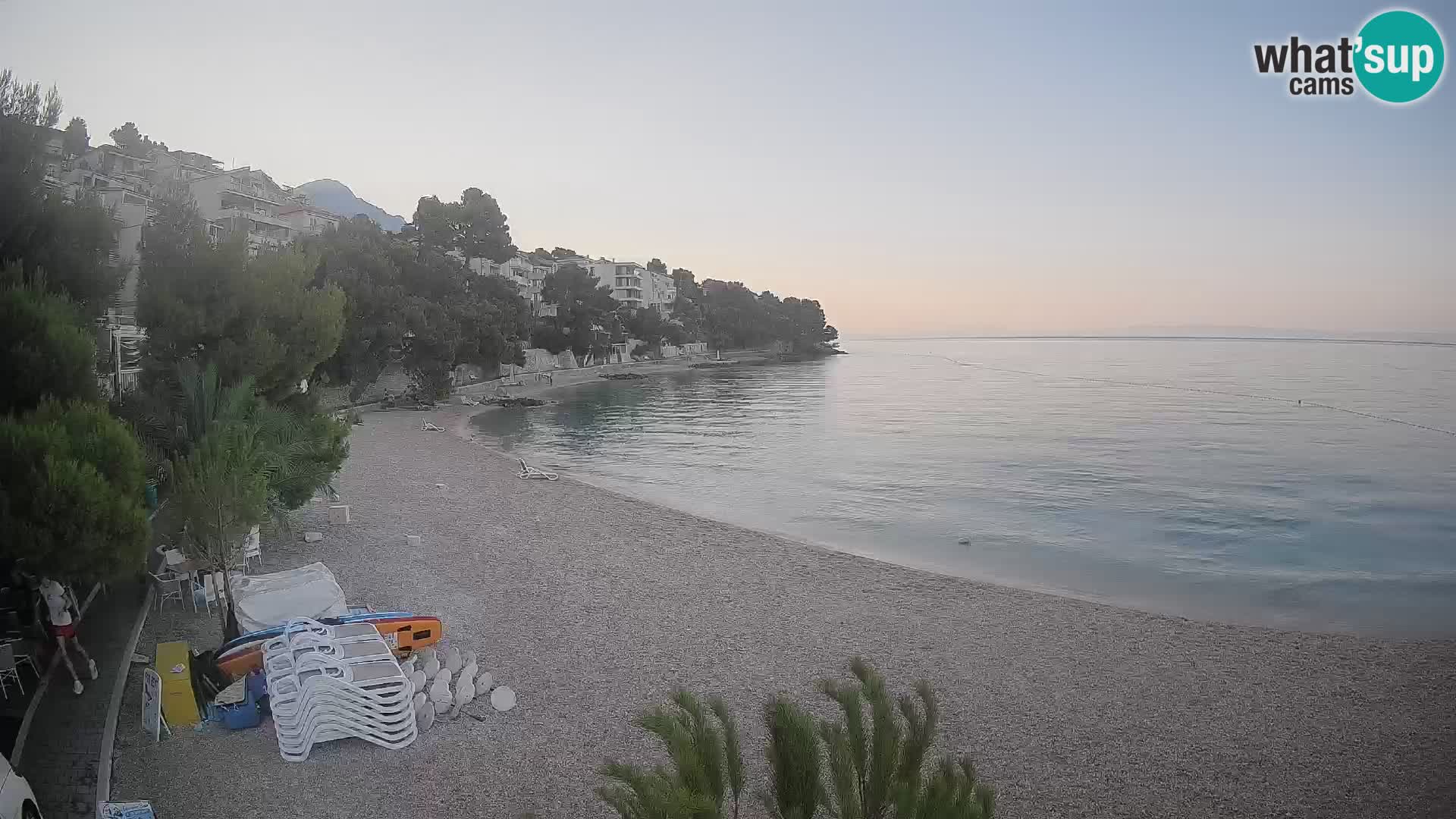 Webcam Lučica Strand Beach Brela – Liveblick von der Adriaküste