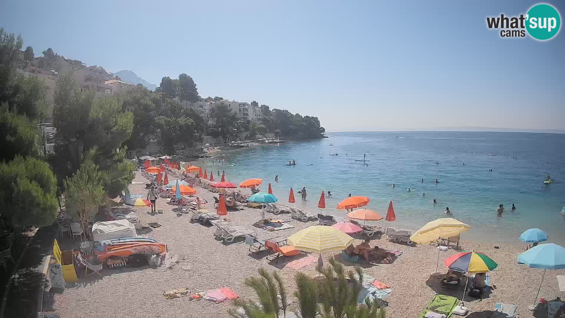 Webcam Lučica Strand Beach Brela – Liveblick von der Adriaküste