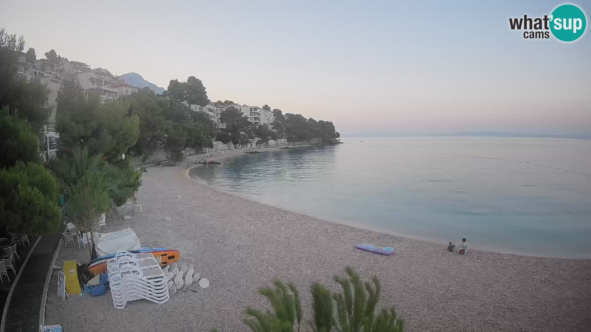 Webcam Lučica Strand Beach Brela – Liveblick von der Adriaküste