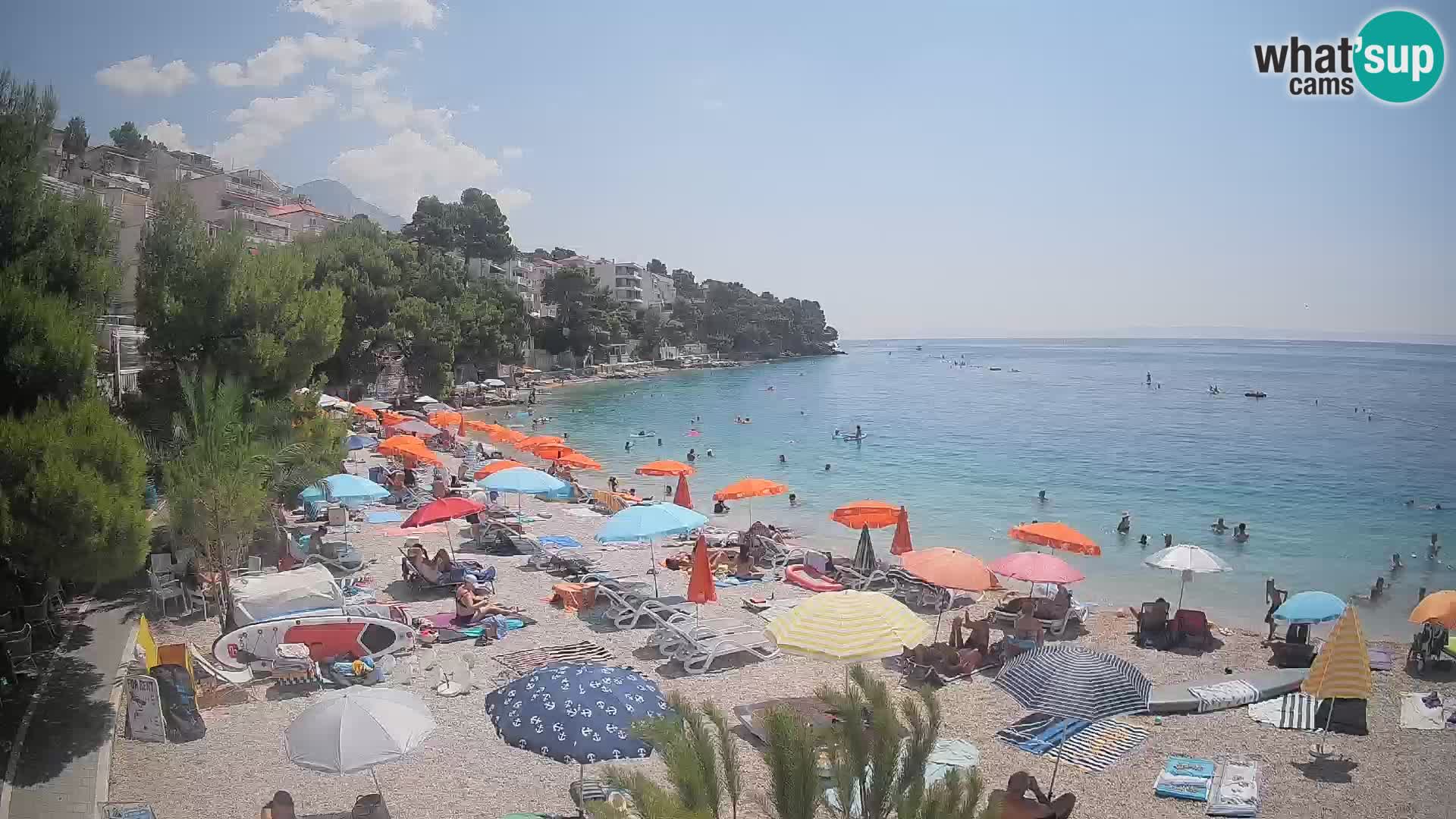 Webcam Plage Lučica Brela – Vue en direct sur la côte adriatique