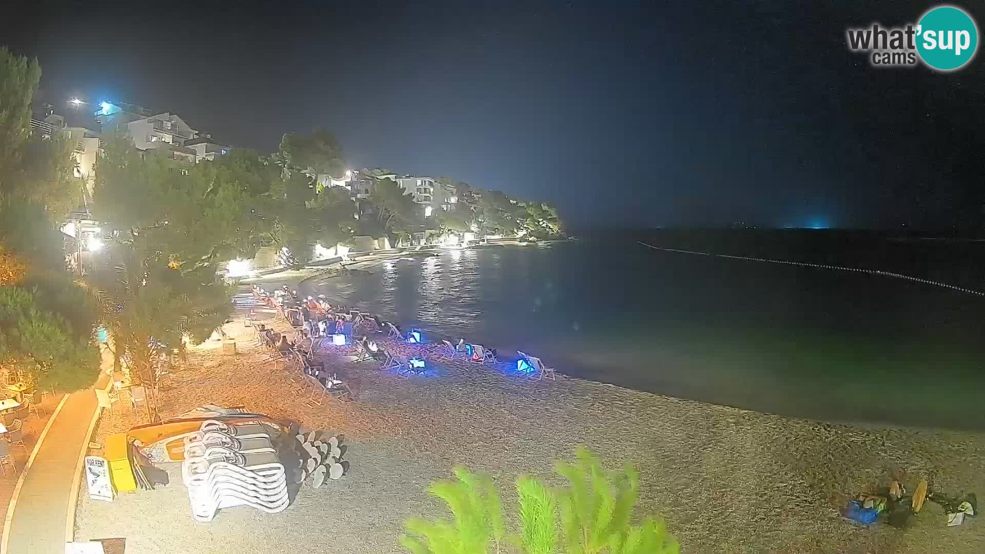 Webcam Lučica Strand Beach Brela – Liveblick von der Adriaküste