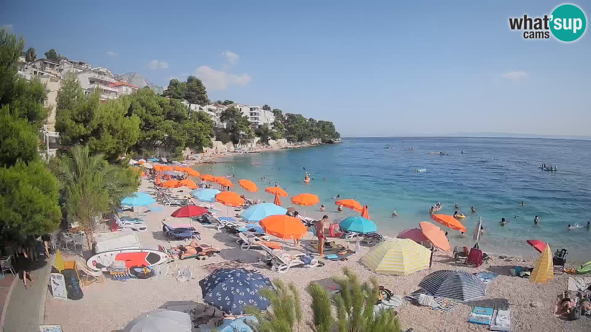 Webcam Plage Lučica Brela – Vue en direct sur la côte adriatique