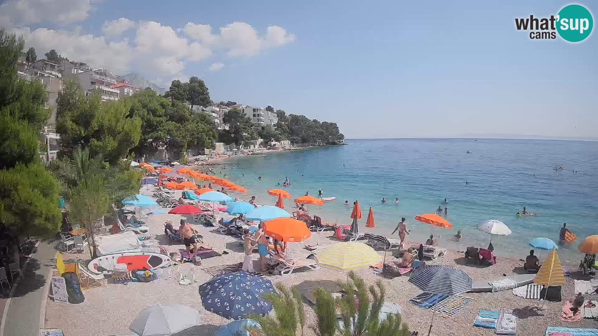 Spletna kamera Plaža Lučica Brela – Pogled v živo na Jadransko obalo