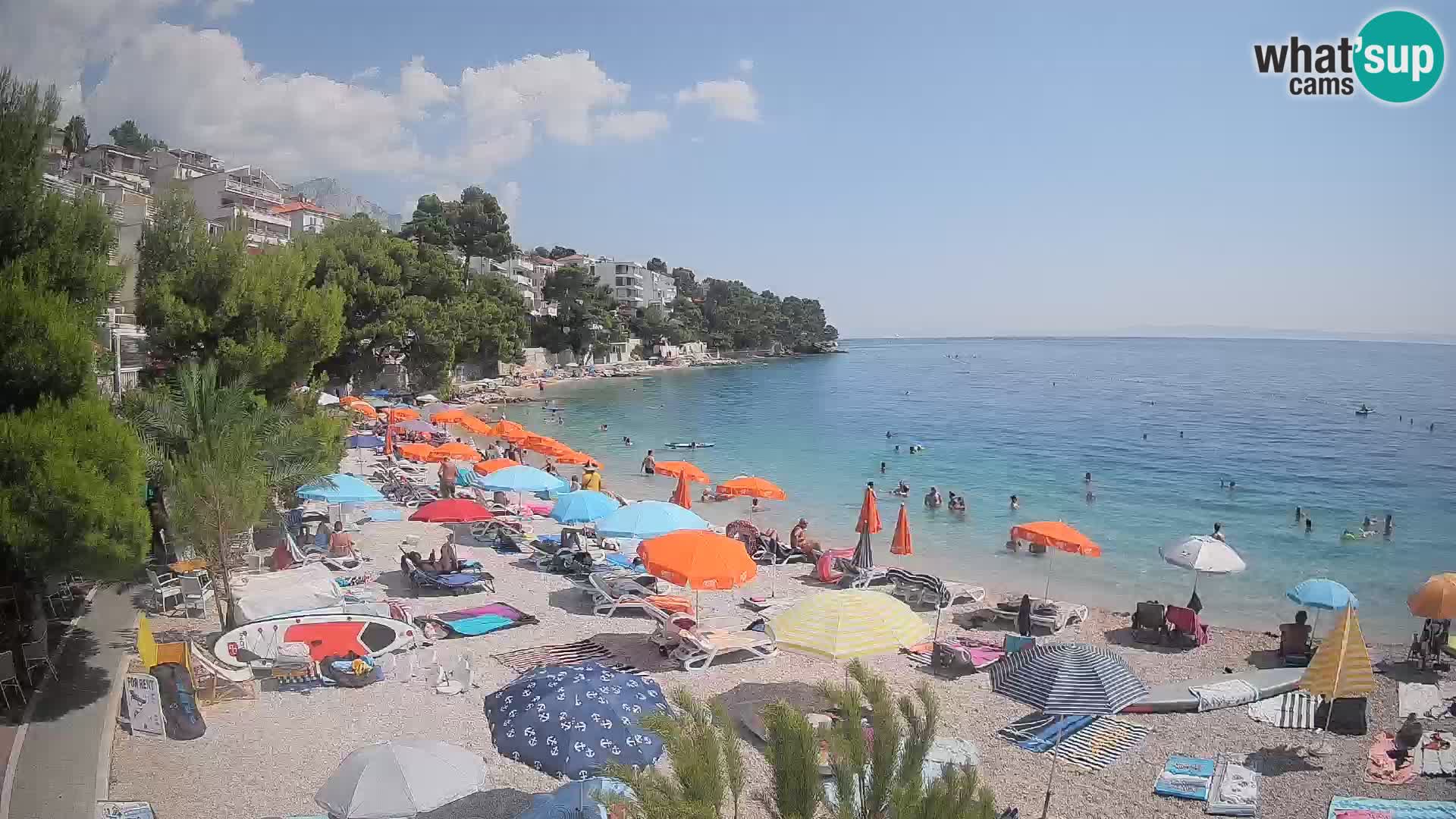 Web kamera Plaža Lučica Brela – Pogled uživo na jadransku obalu