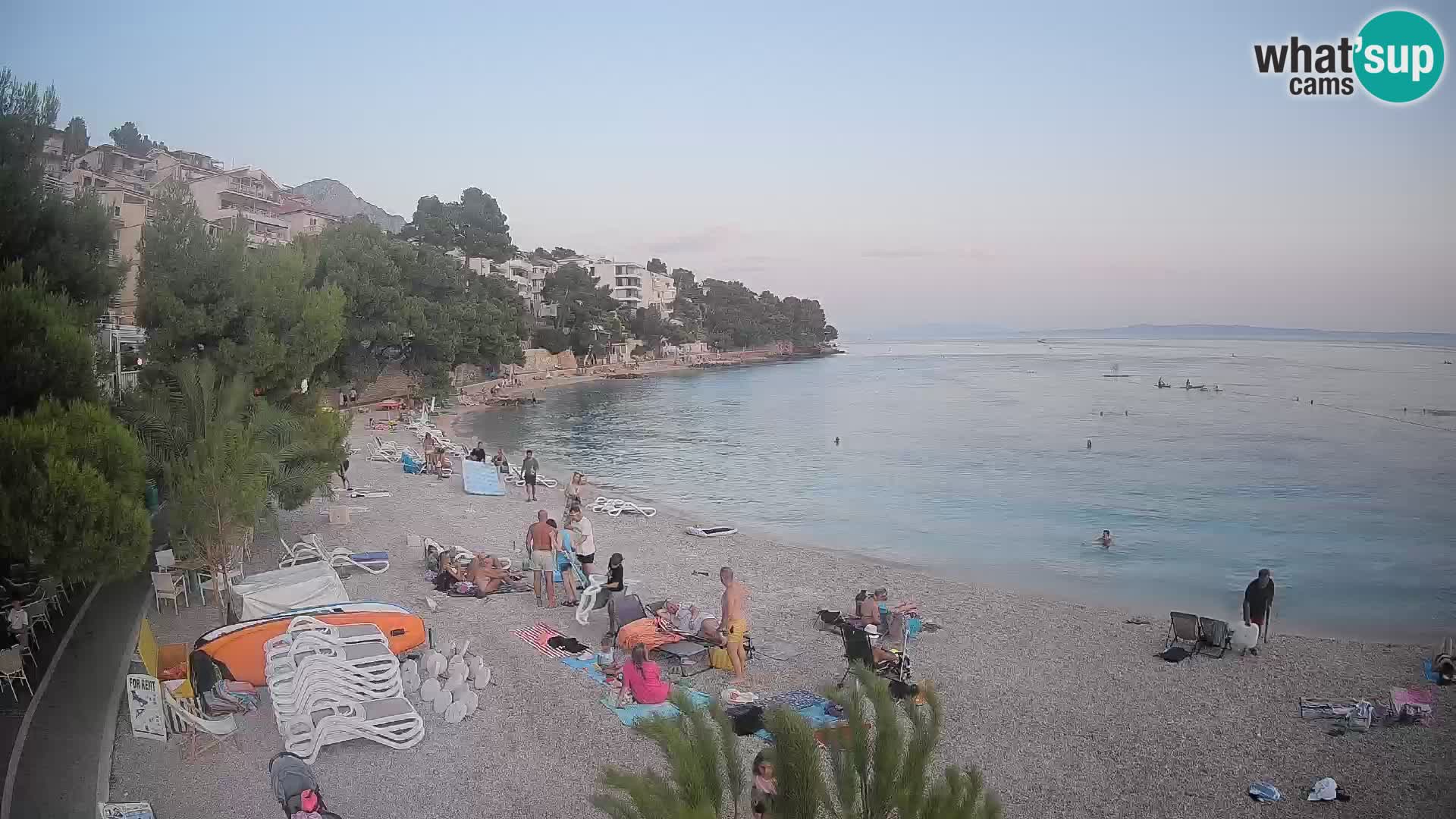 Webcam Lučica Strand Beach Brela – Liveblick von der Adriaküste