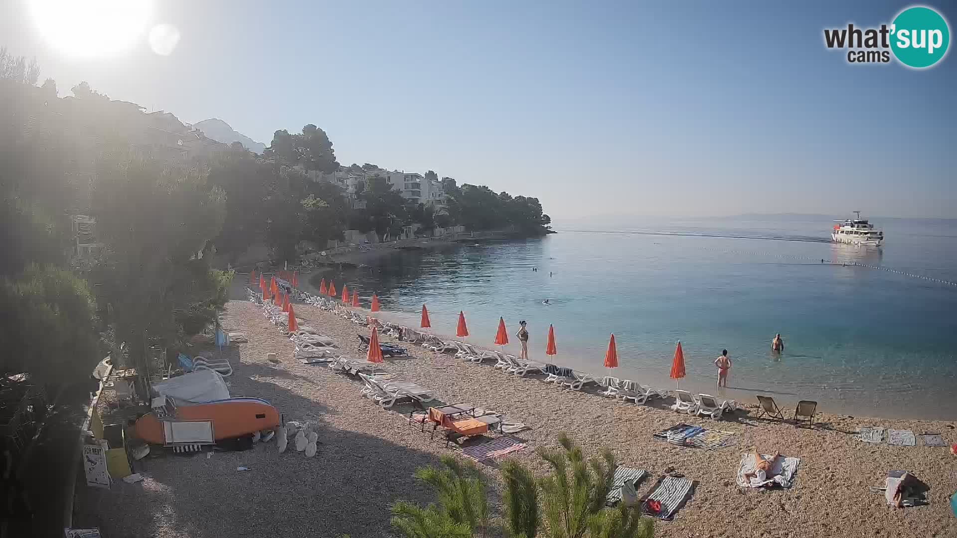 Webcam Lučica Strand Beach Brela – Liveblick von der Adriaküste