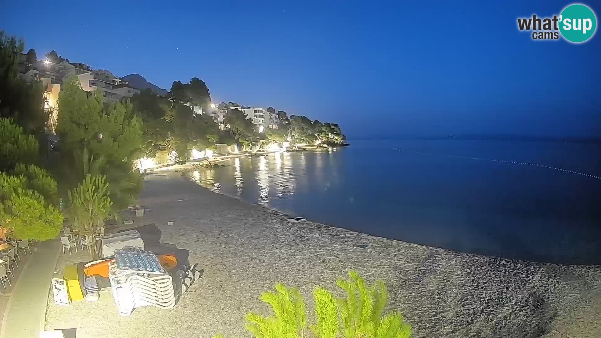Webcam Plage Lučica Brela – Vue en direct sur la côte adriatique