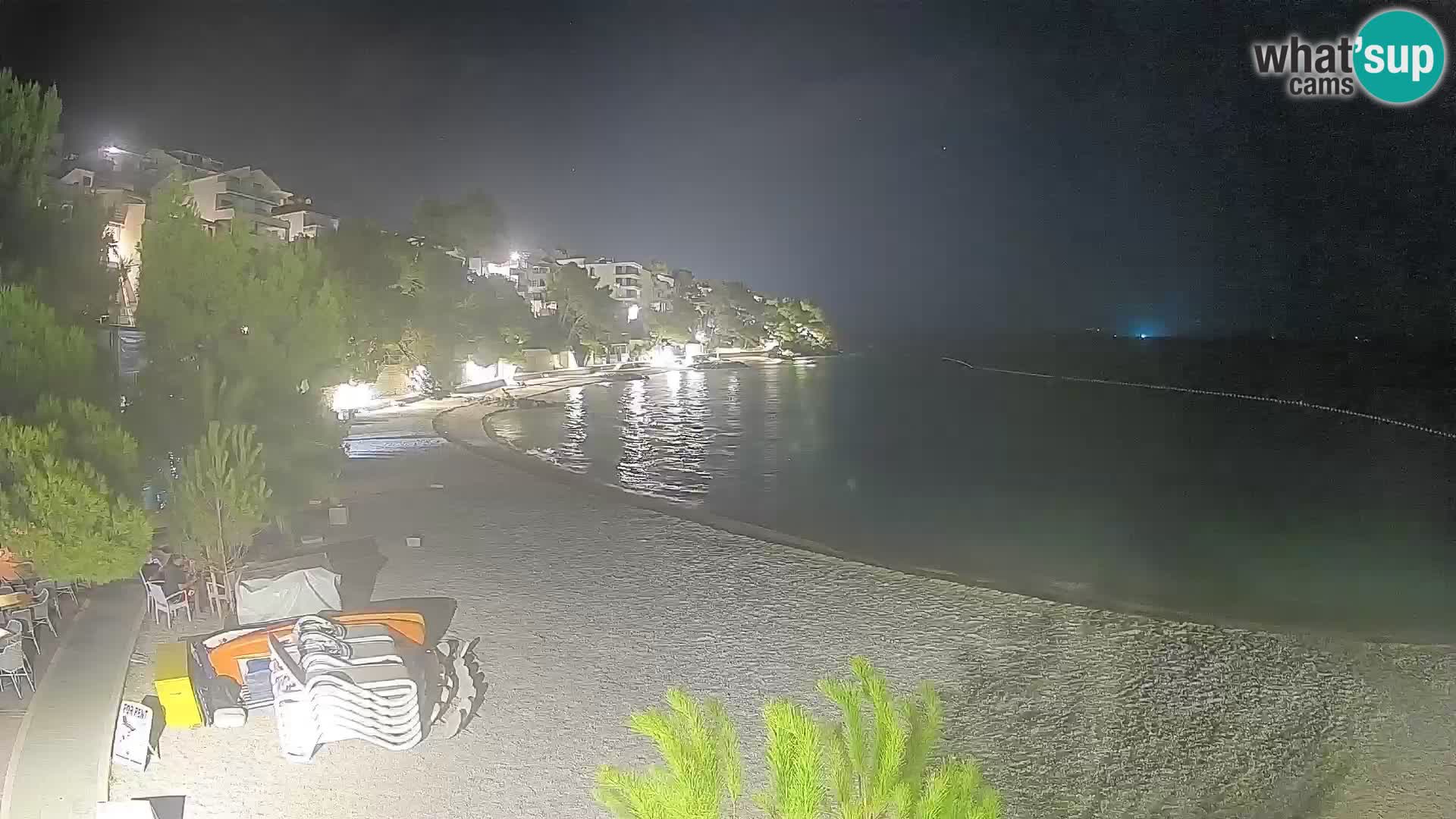 Web kamera Plaža Lučica Brela – Pogled uživo na jadransku obalu
