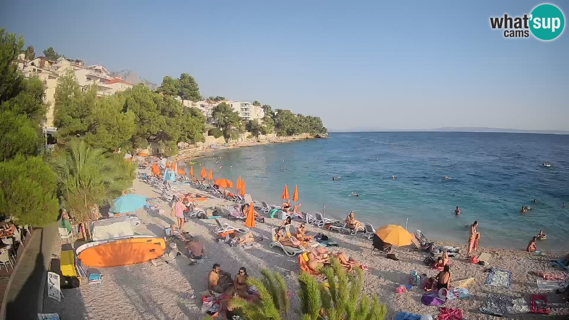 Webcam Lučica Strand Beach Brela – Liveblick von der Adriaküste