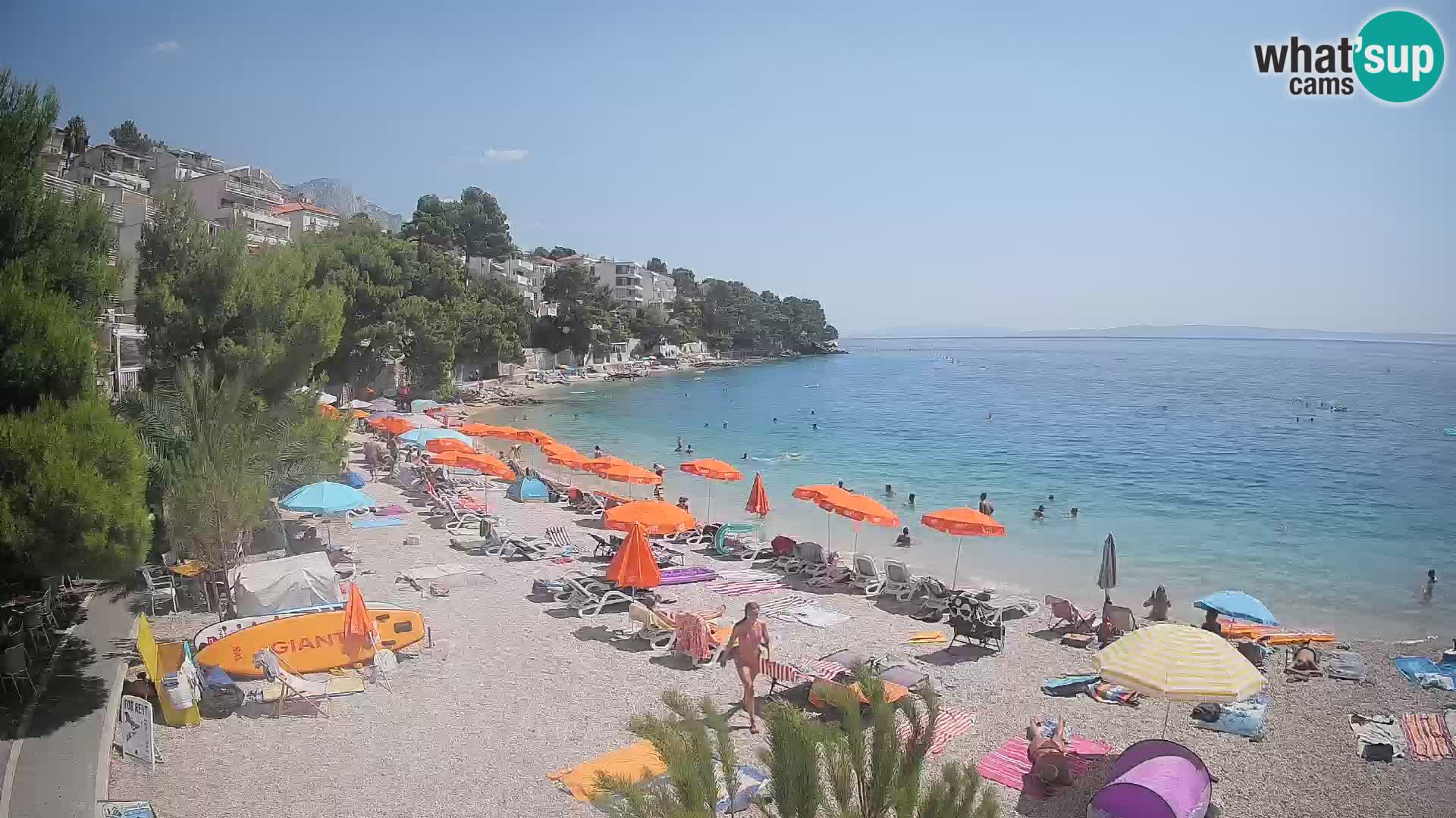 Webcam Lučica Strand Beach Brela – Liveblick von der Adriaküste