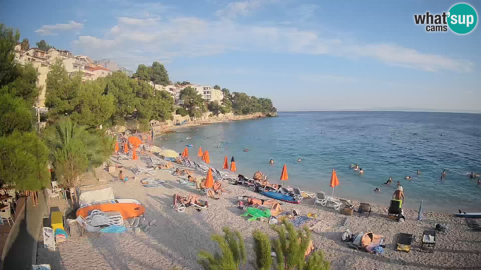 Webcam Lučica Strand Beach Brela – Liveblick von der Adriaküste