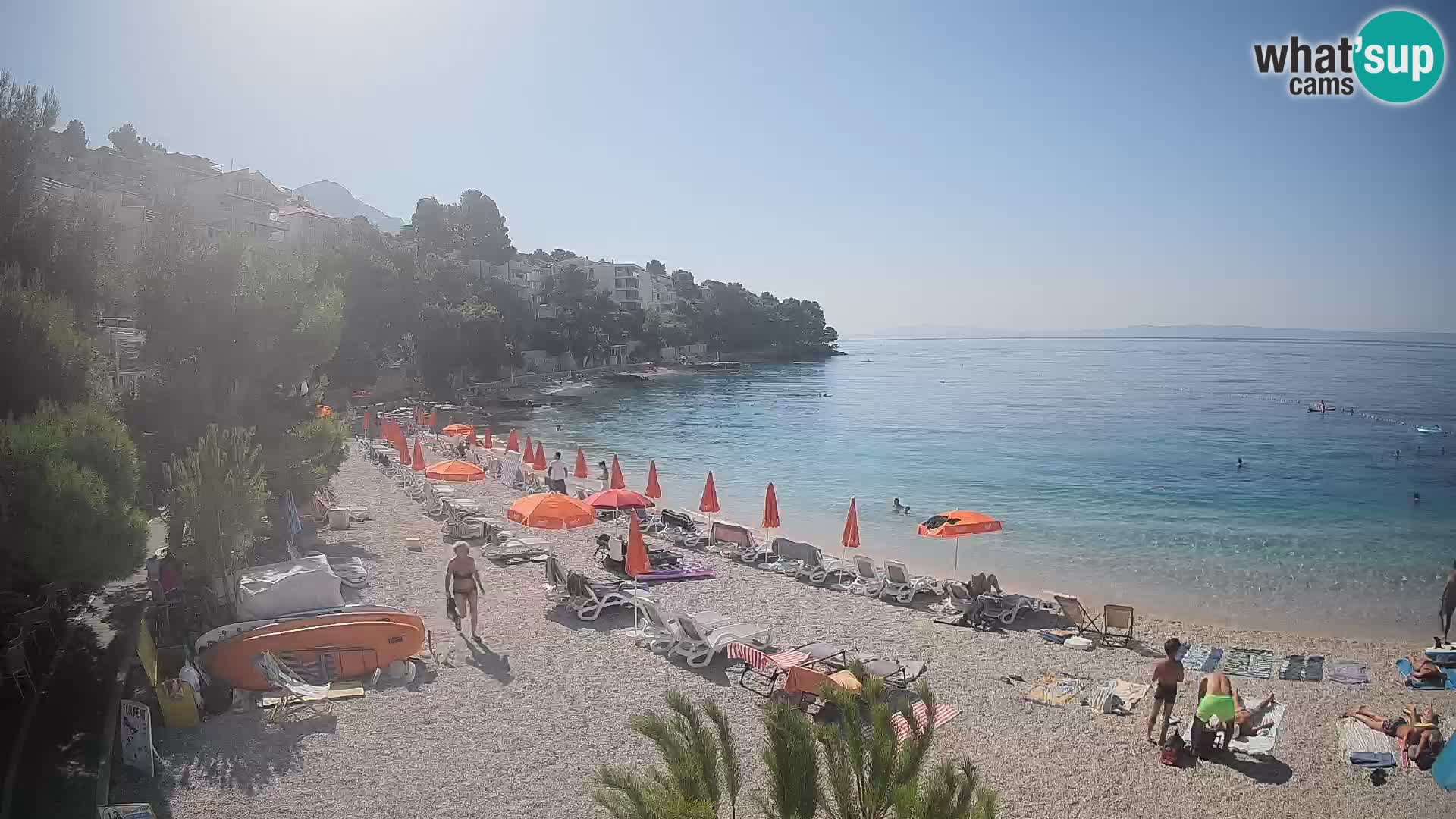 Webcam Lučica Strand Beach Brela – Liveblick von der Adriaküste