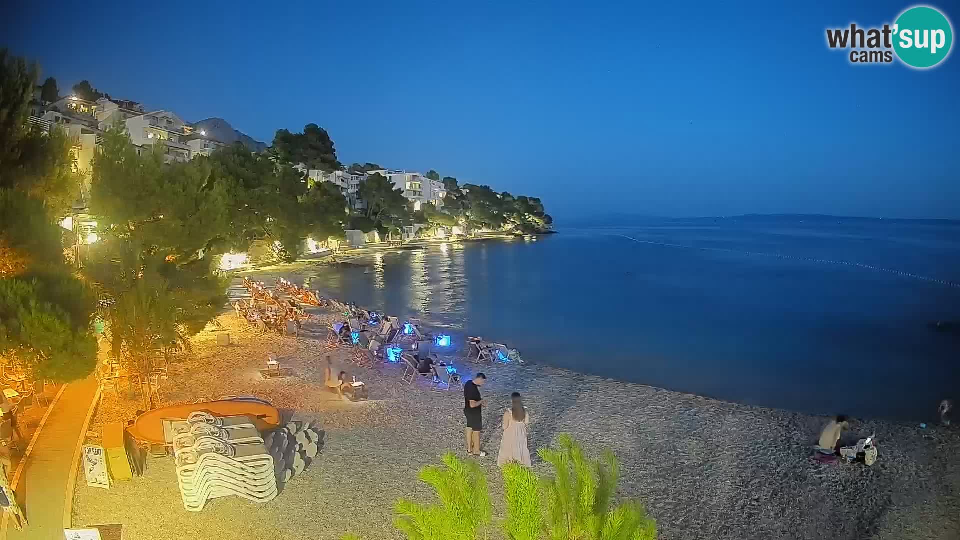 Web kamera Plaža Lučica Brela – Pogled uživo na jadransku obalu