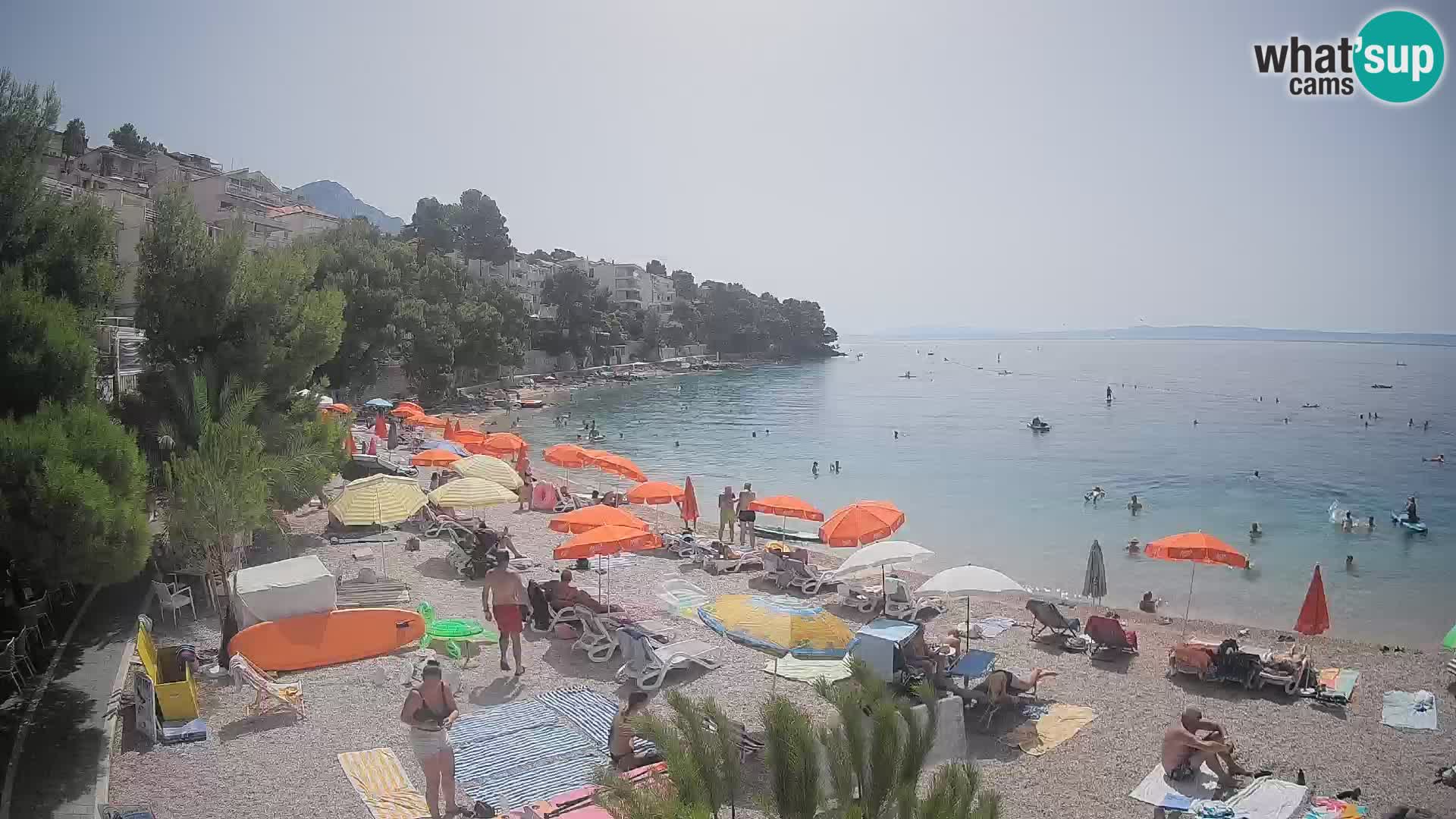 Webcam Plage Lučica Brela – Vue en direct sur la côte adriatique