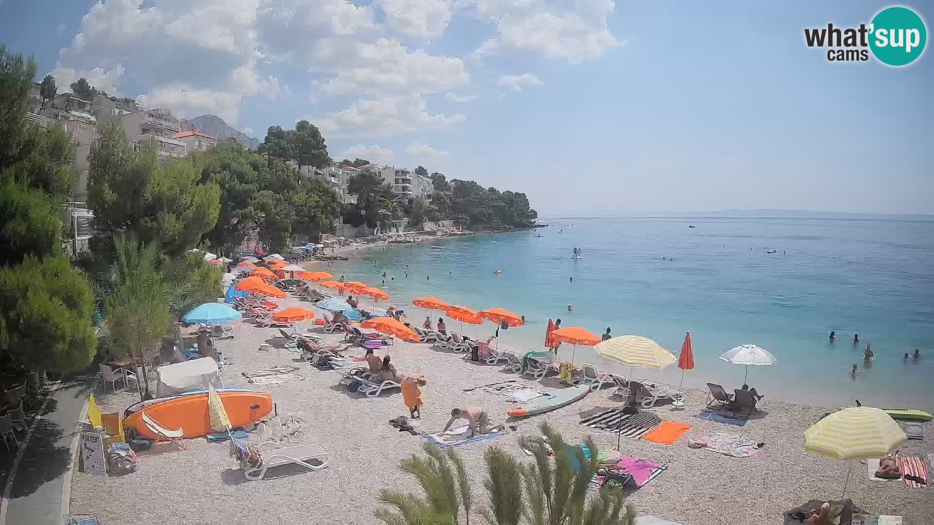 Webcam Lučica Strand Beach Brela – Liveblick von der Adriaküste