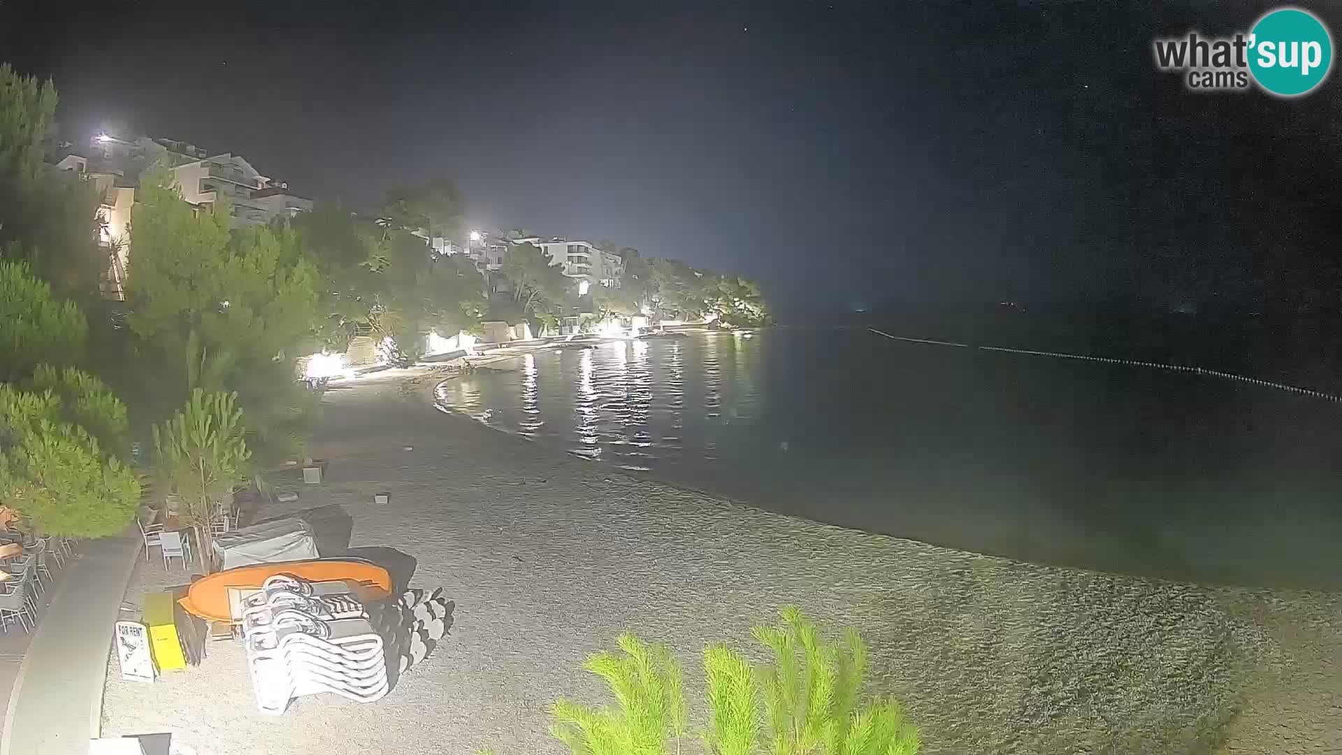 Webcam Lučica Strand Beach Brela – Liveblick von der Adriaküste