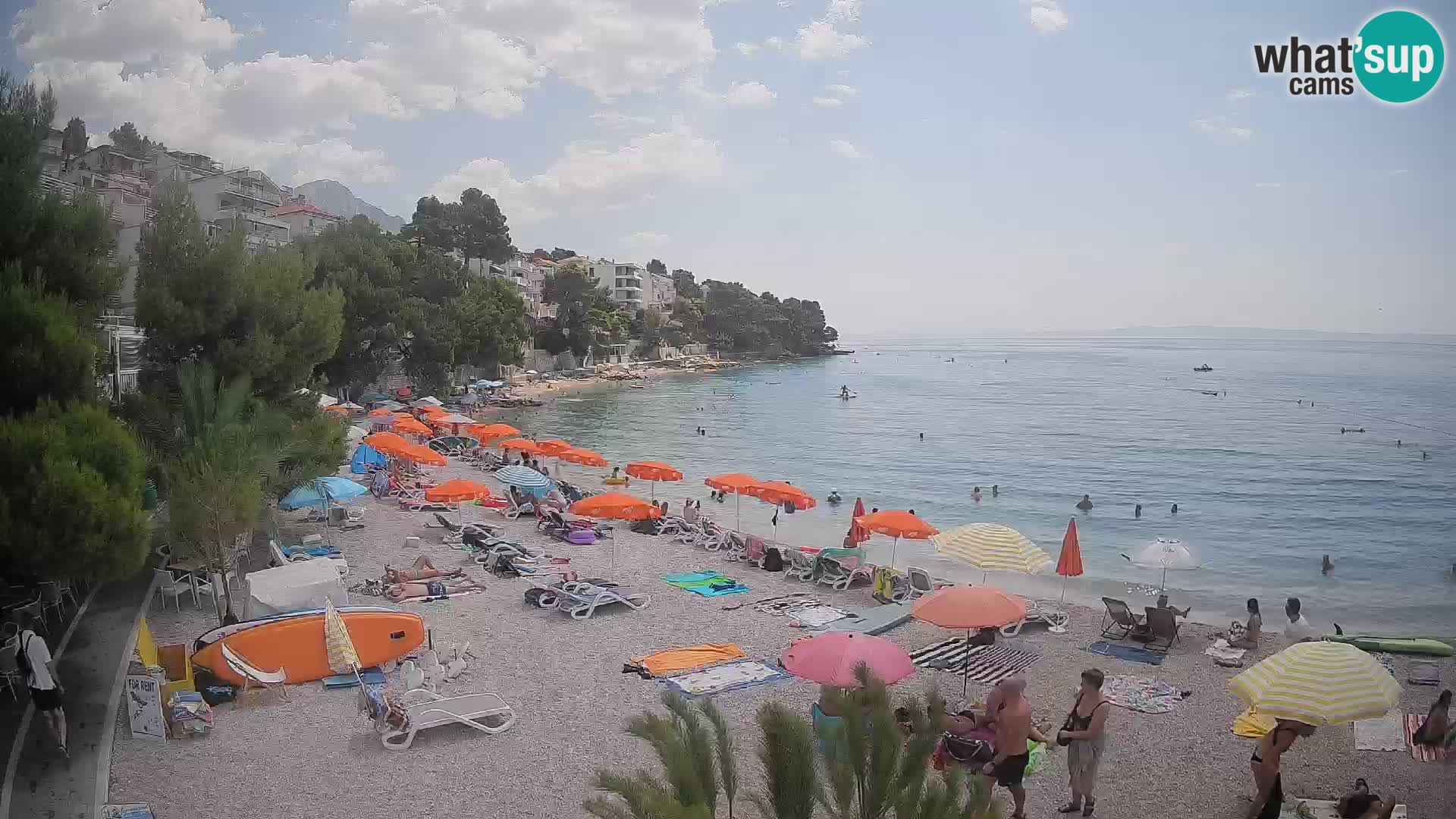 Webcam Lučica Strand Beach Brela – Liveblick von der Adriaküste