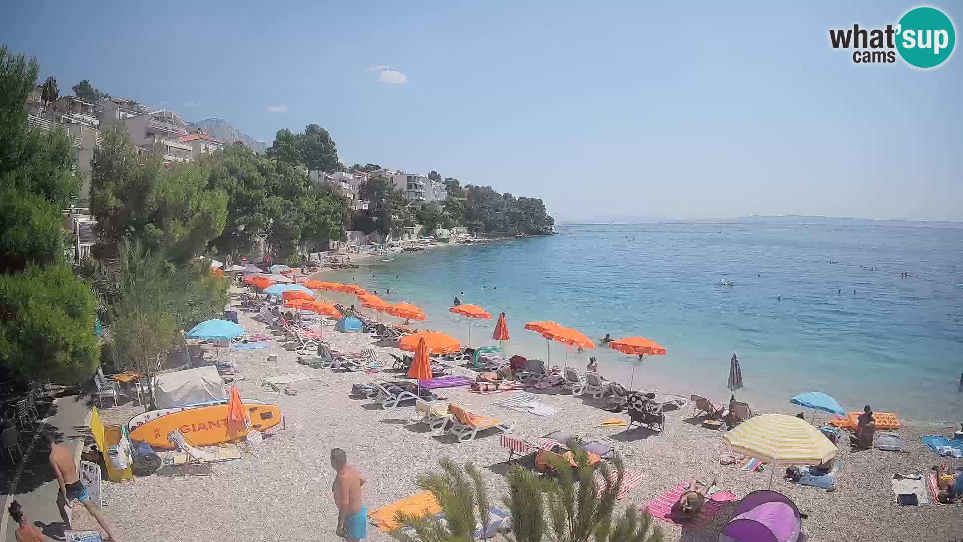 Spletna kamera Plaža Lučica Brela – Pogled v živo na Jadransko obalo