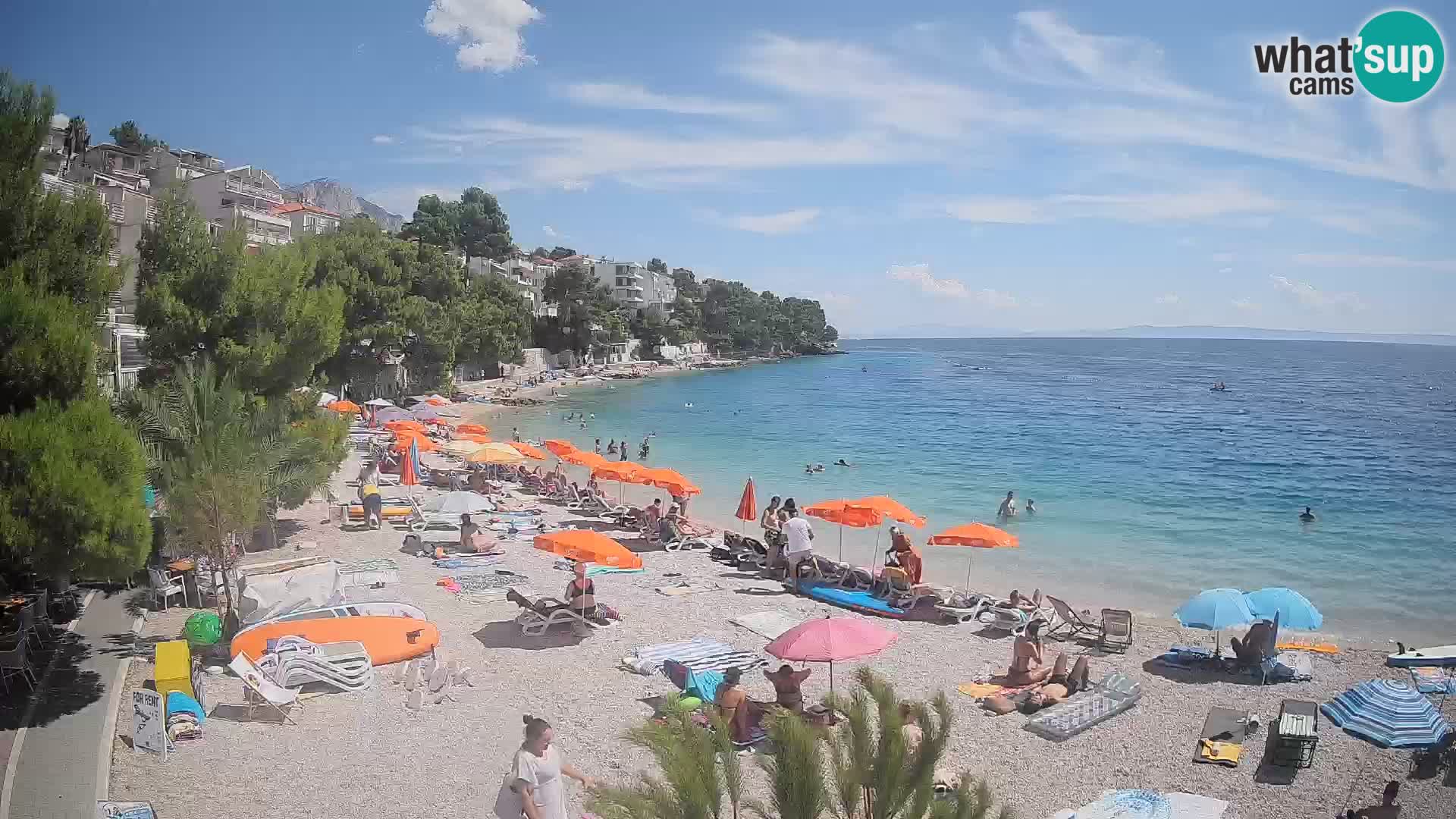 Webcam Plage Lučica Brela – Vue en direct sur la côte adriatique