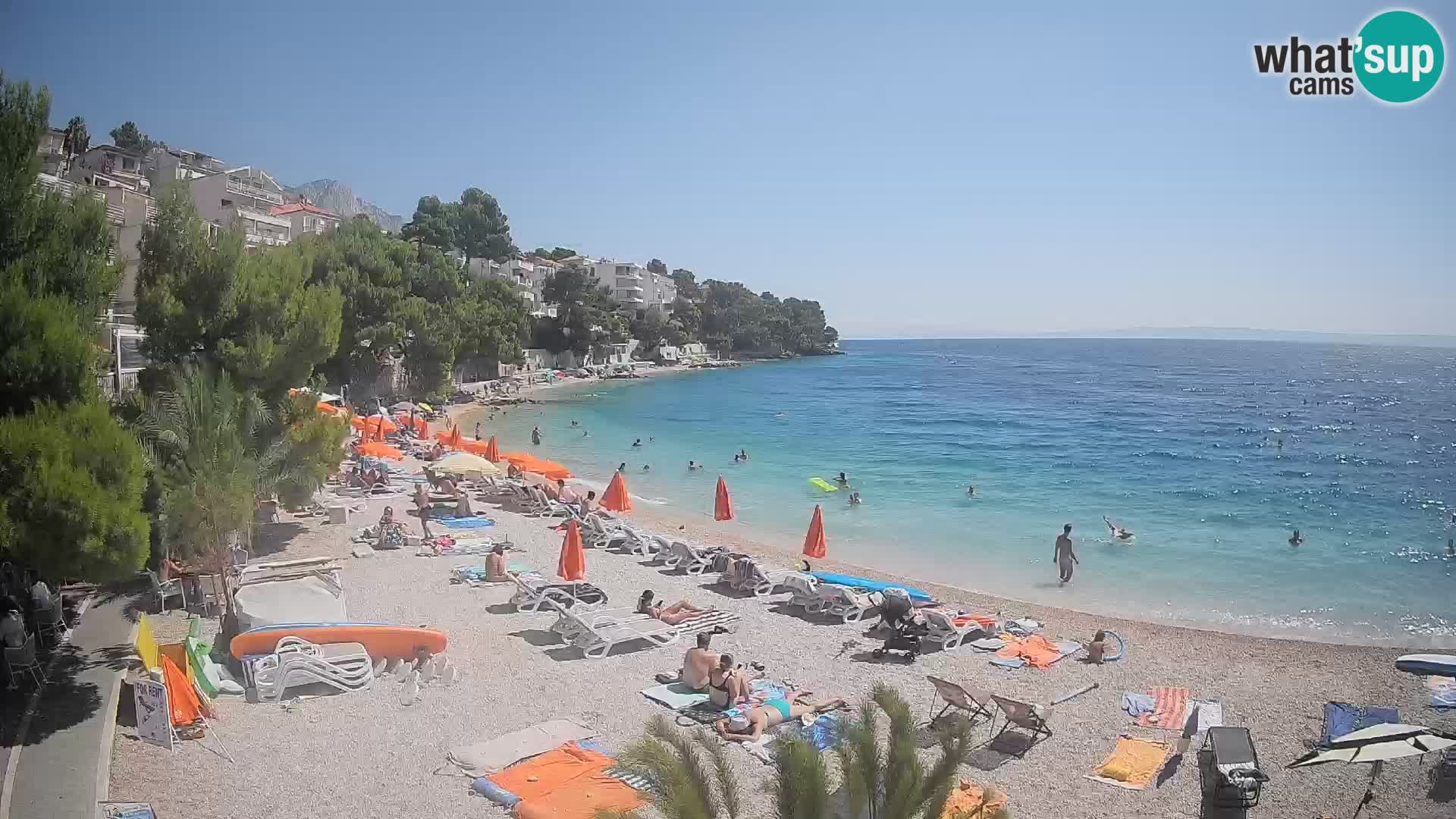 Webcam Plage Lučica Brela – Vue en direct sur la côte adriatique