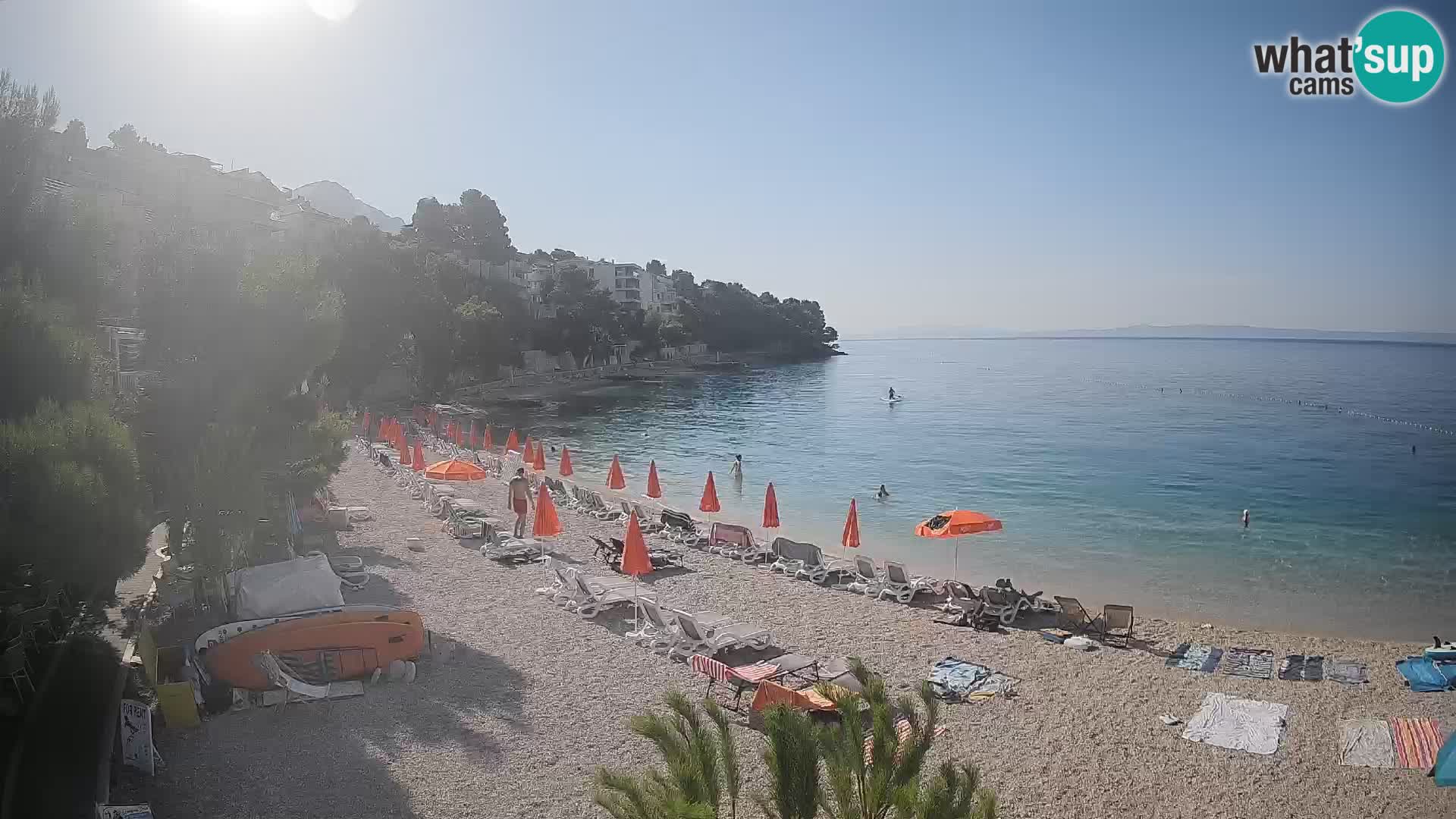 Webcam Lučica Strand Beach Brela – Liveblick von der Adriaküste