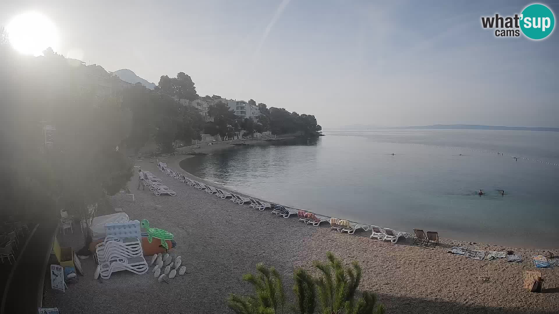 Webcam Lučica Strand Beach Brela – Liveblick von der Adriaküste