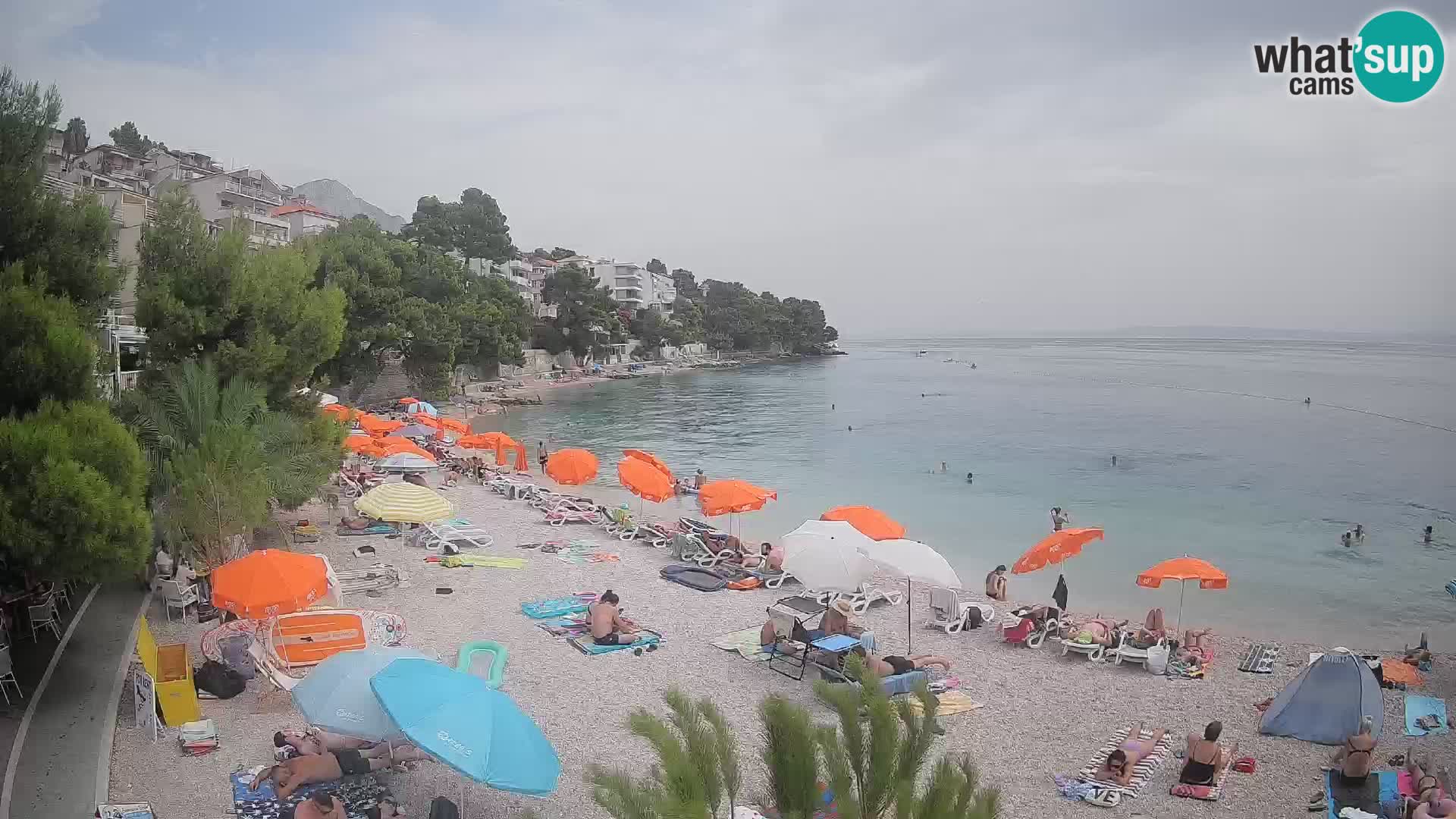 Webcam Plage Lučica Brela – Vue en direct sur la côte adriatique