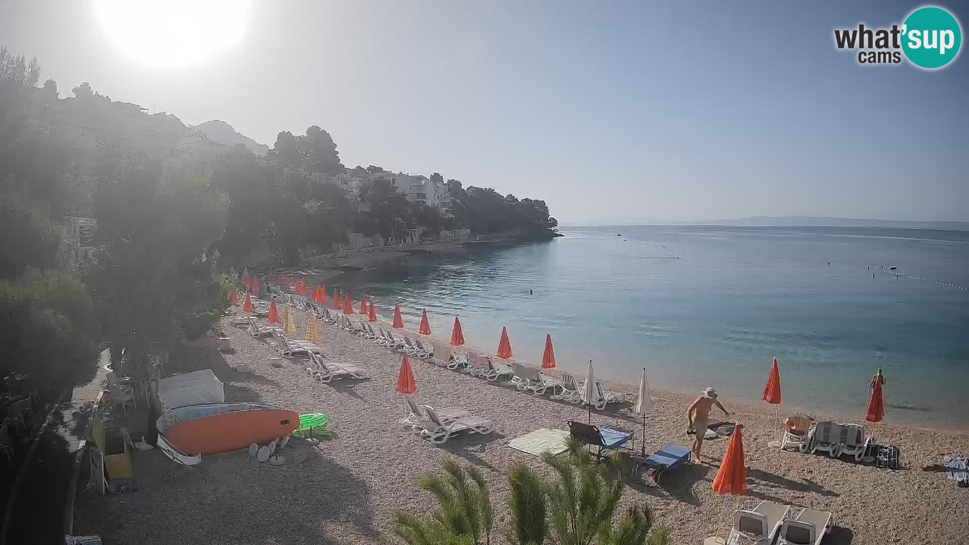 Spletna kamera Plaža Lučica Brela – Pogled v živo na Jadransko obalo