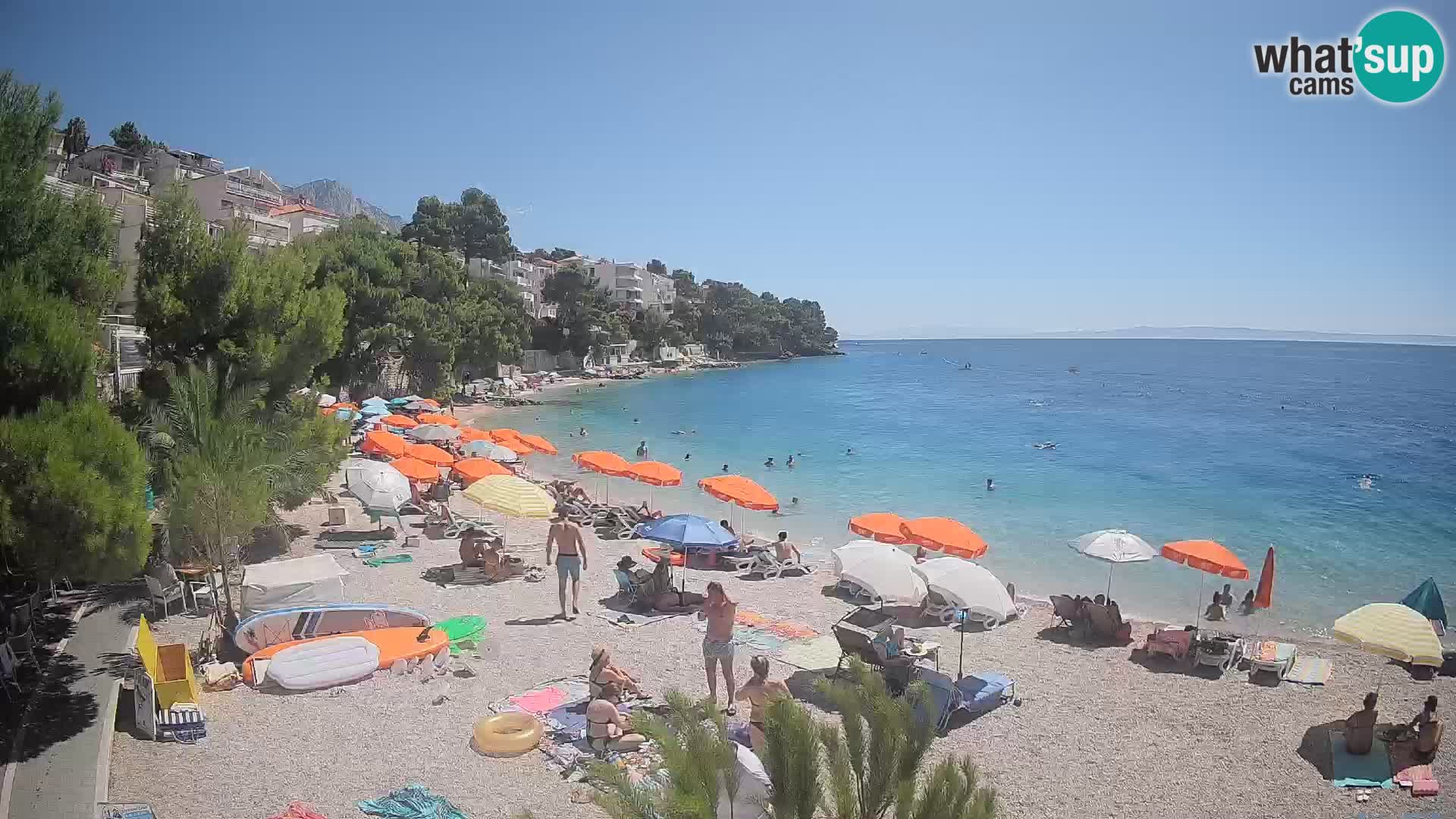 Webcam Spiaggia Lučica Brela – Vista live sulla costa adriatica
