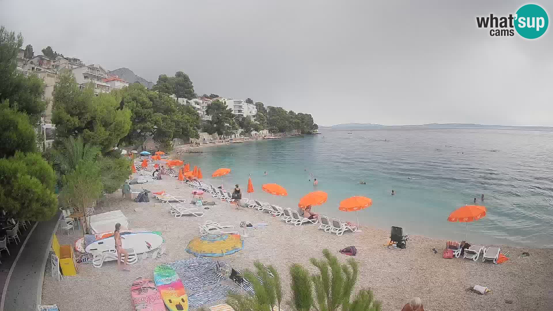 Webcam Playa Lučica Brela – Vista en directo de la costa adriática