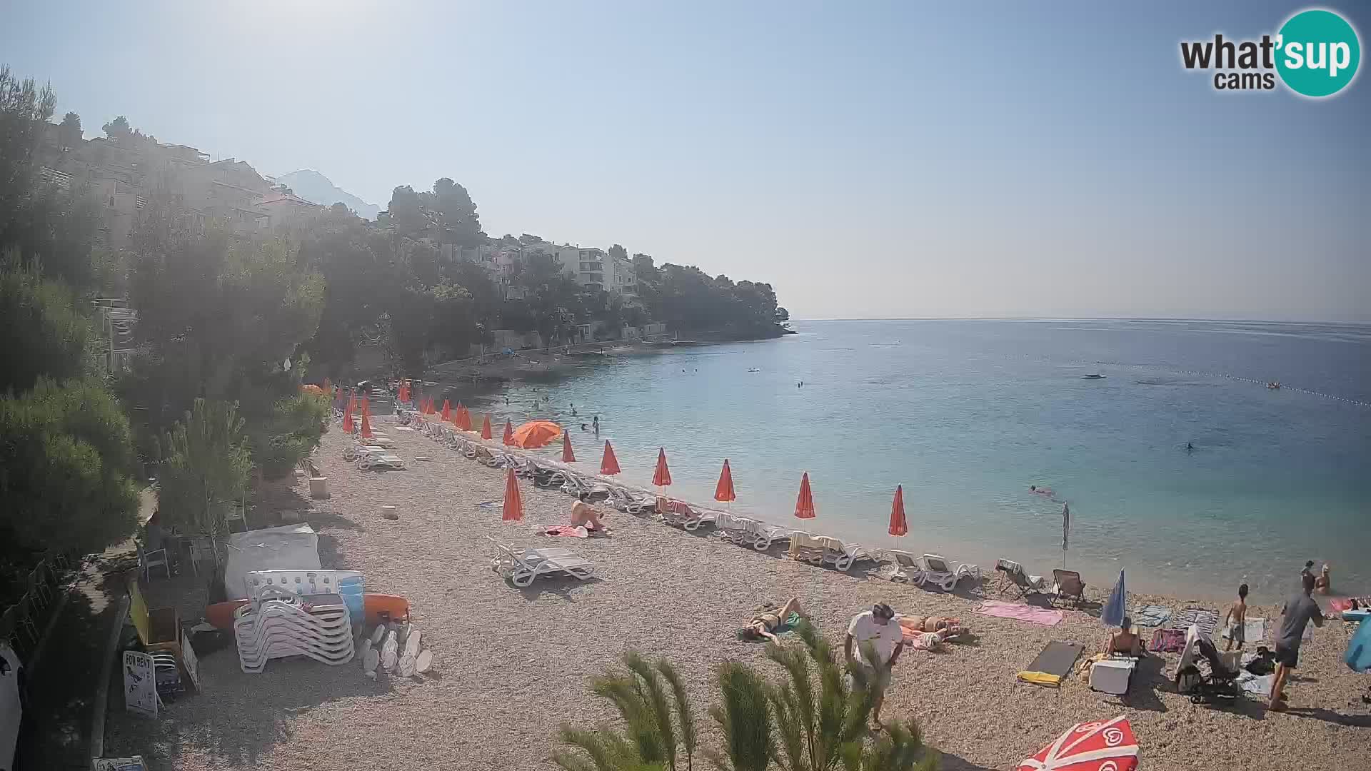 Web kamera Plaža Lučica Brela – Pogled uživo na jadransku obalu