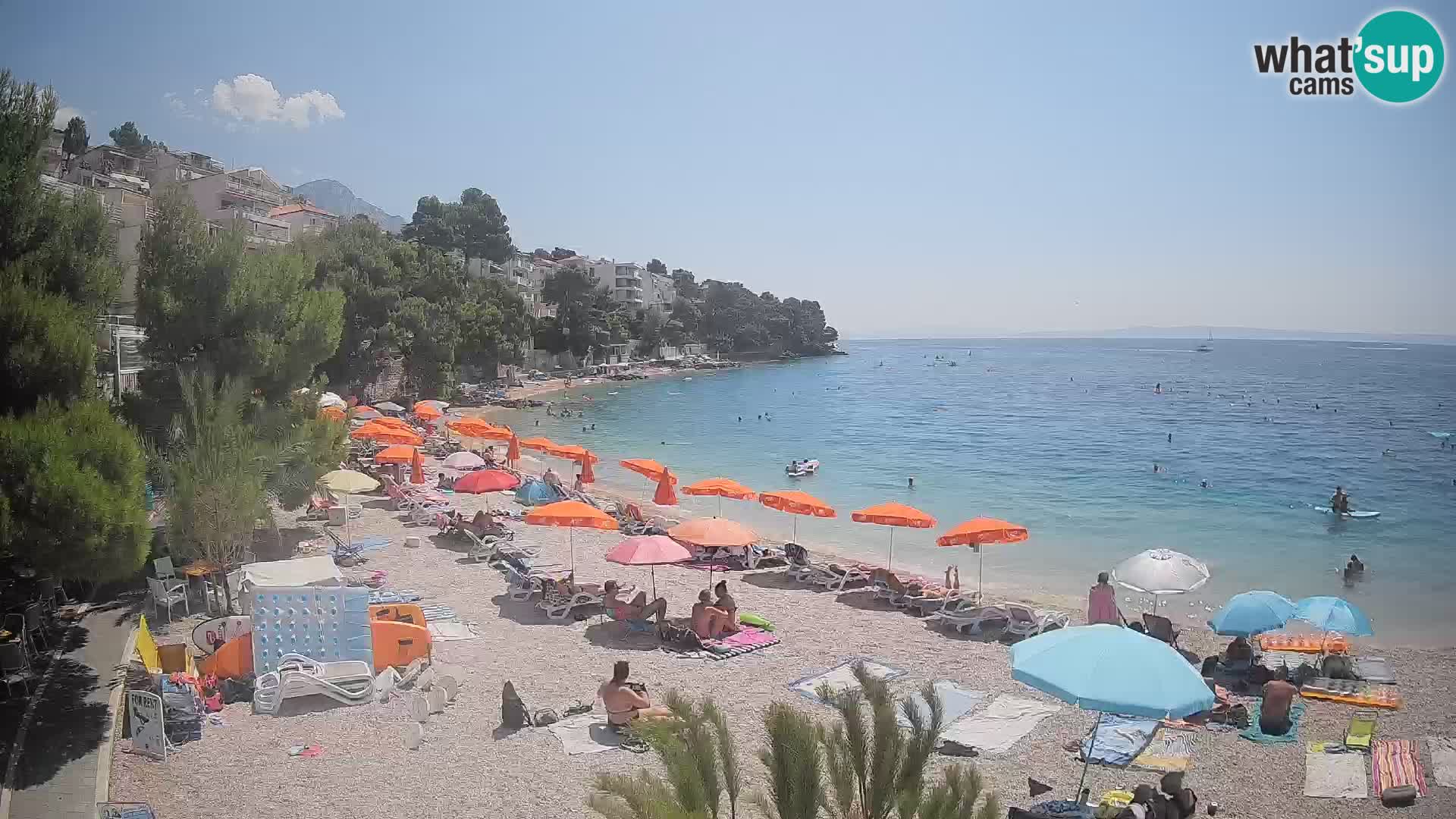 Webcam Plage Lučica Brela – Vue en direct sur la côte adriatique