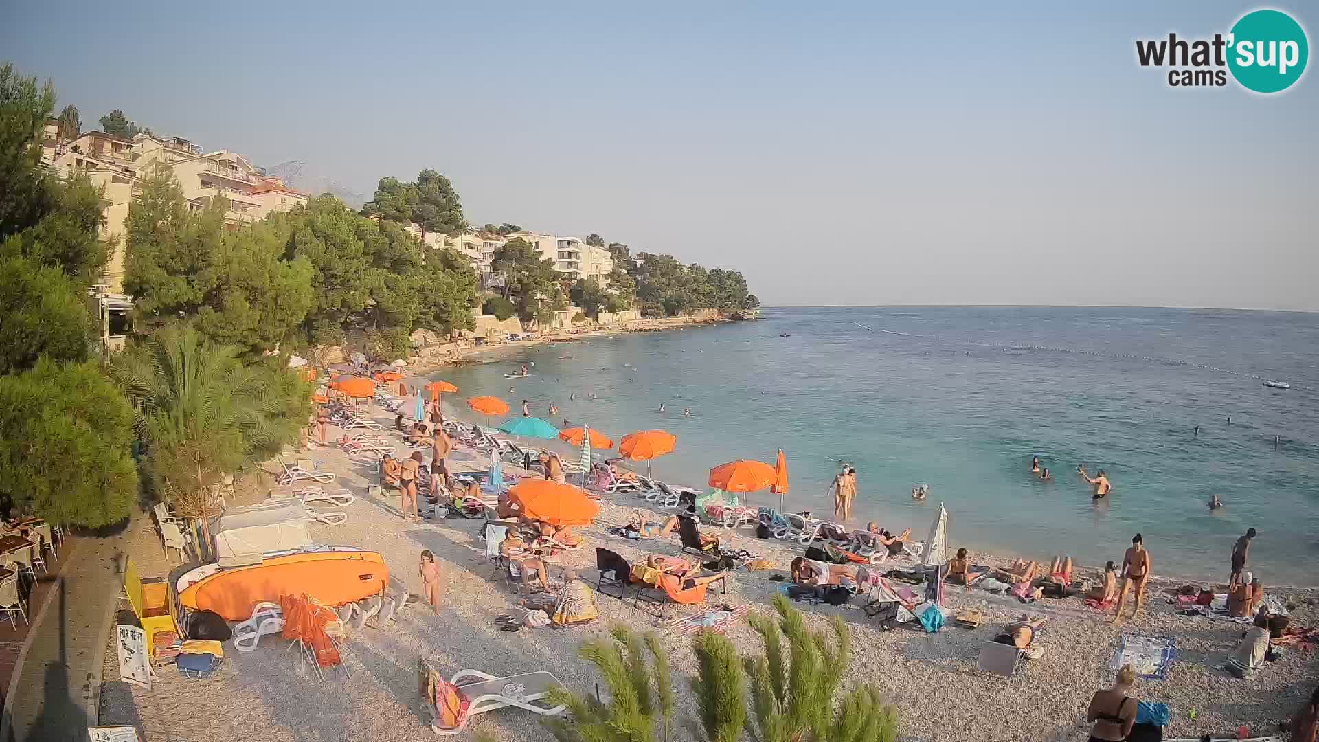 Web kamera Plaža Lučica Brela – Pogled uživo na jadransku obalu