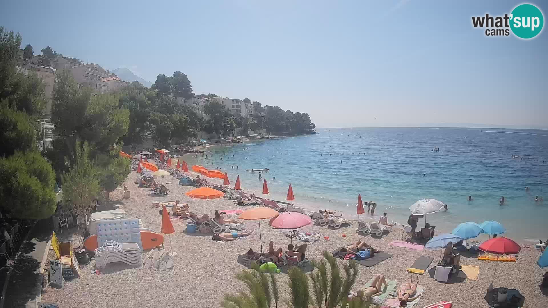 Webcam Lučica Strand Beach Brela – Liveblick von der Adriaküste