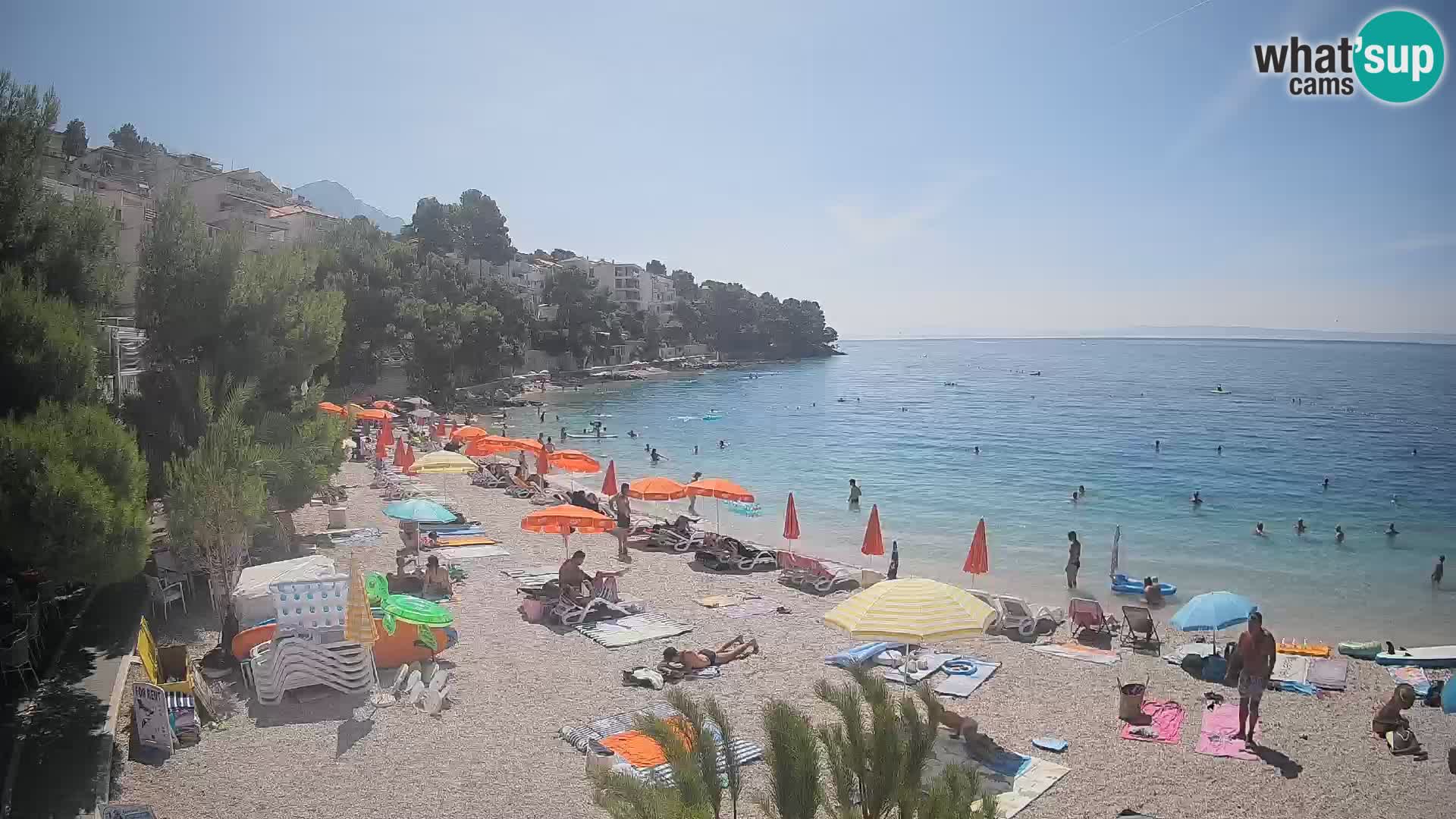 Webcam Plage Lučica Brela – Vue en direct sur la côte adriatique