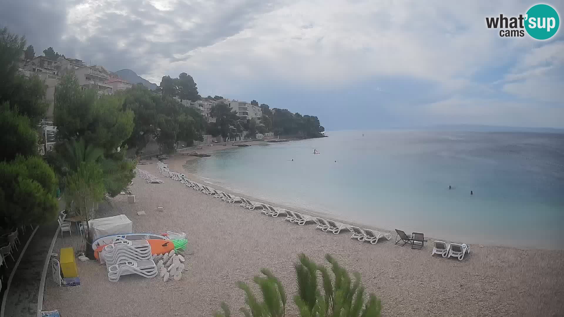 Webcam Lučica Strand Beach Brela – Liveblick von der Adriaküste
