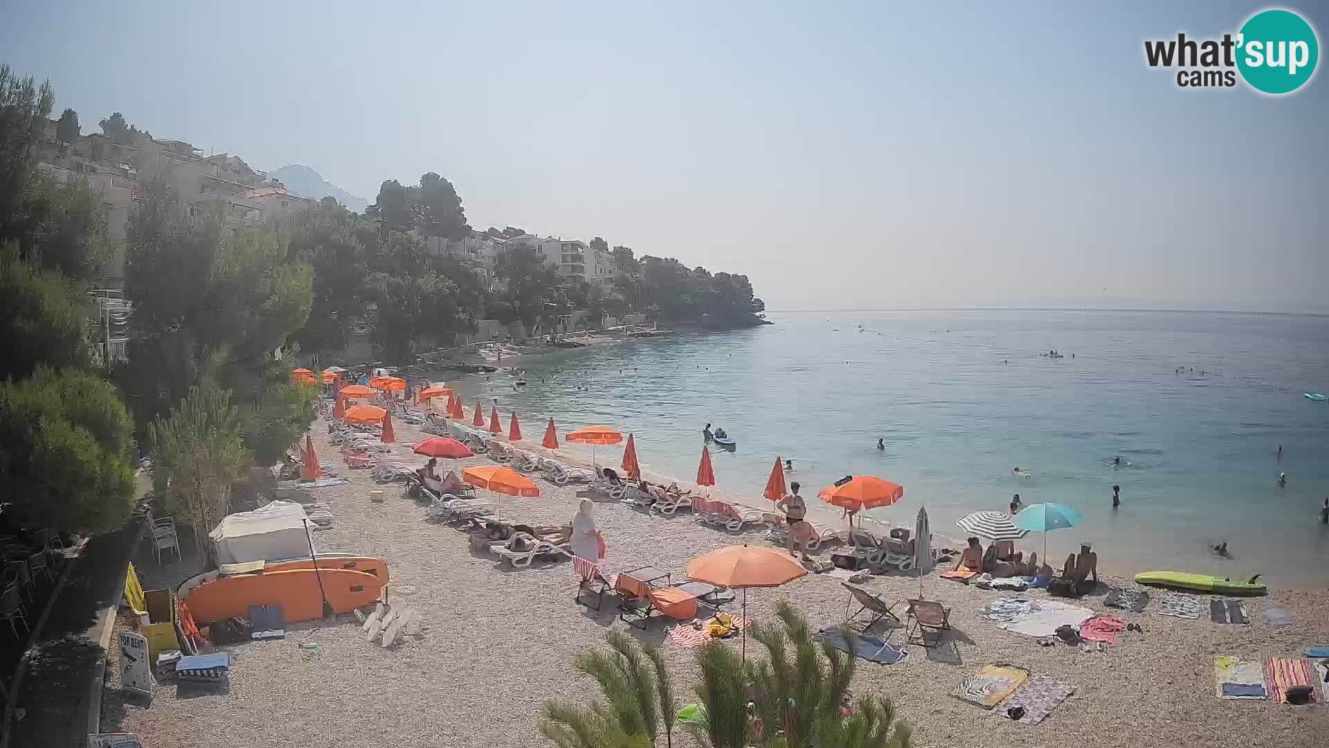 Webcam Plage Lučica Brela – Vue en direct sur la côte adriatique