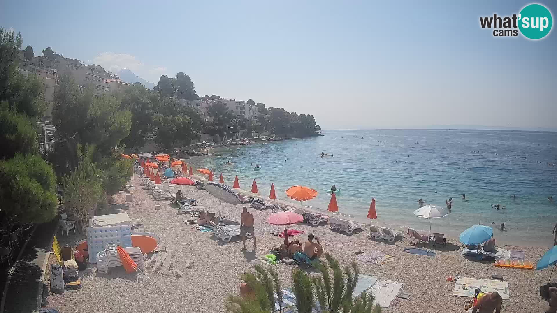 Spletna kamera Plaža Lučica Brela – Pogled v živo na Jadransko obalo